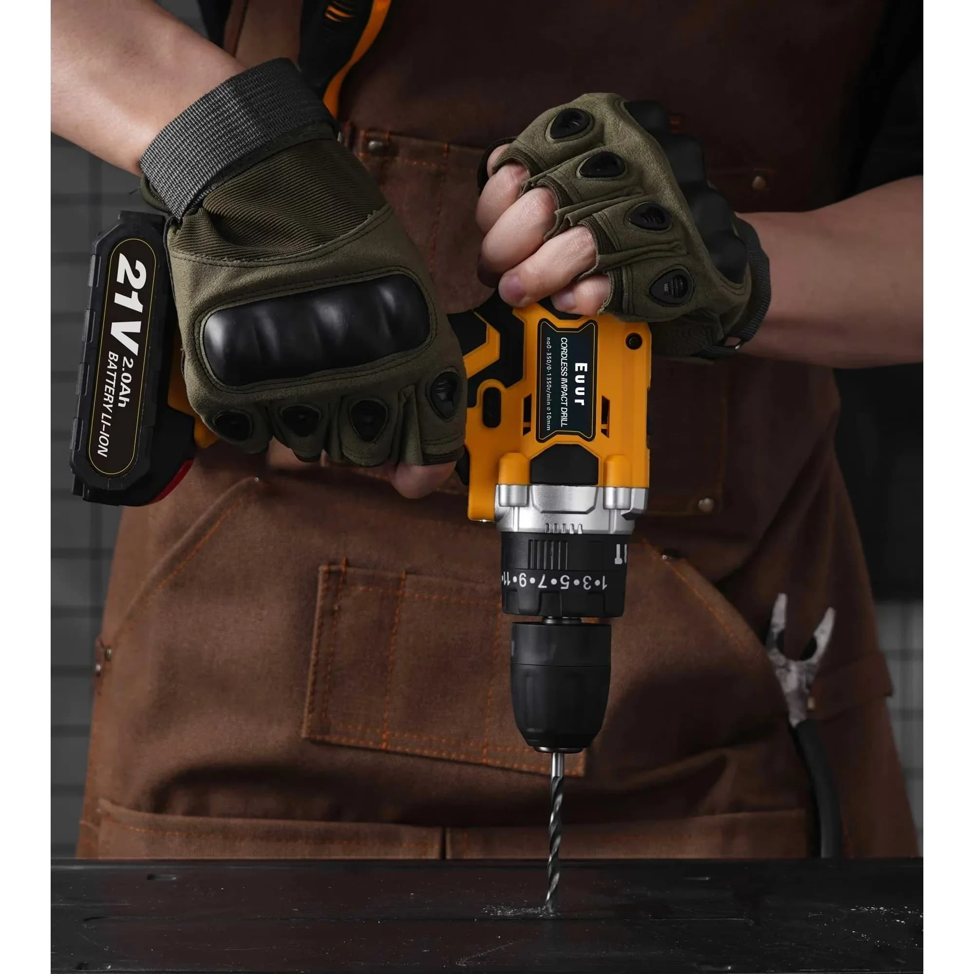 Drills Driver Reliable with Battery, 21V, Cordless Drill - Easy to Use Model 76E211
