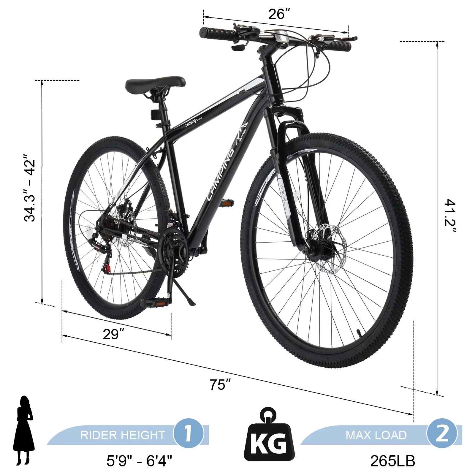 Sleek Mountain Bike with Adjustable Height, Adjustable Speed, Lightweight - Silver Model 0BB928