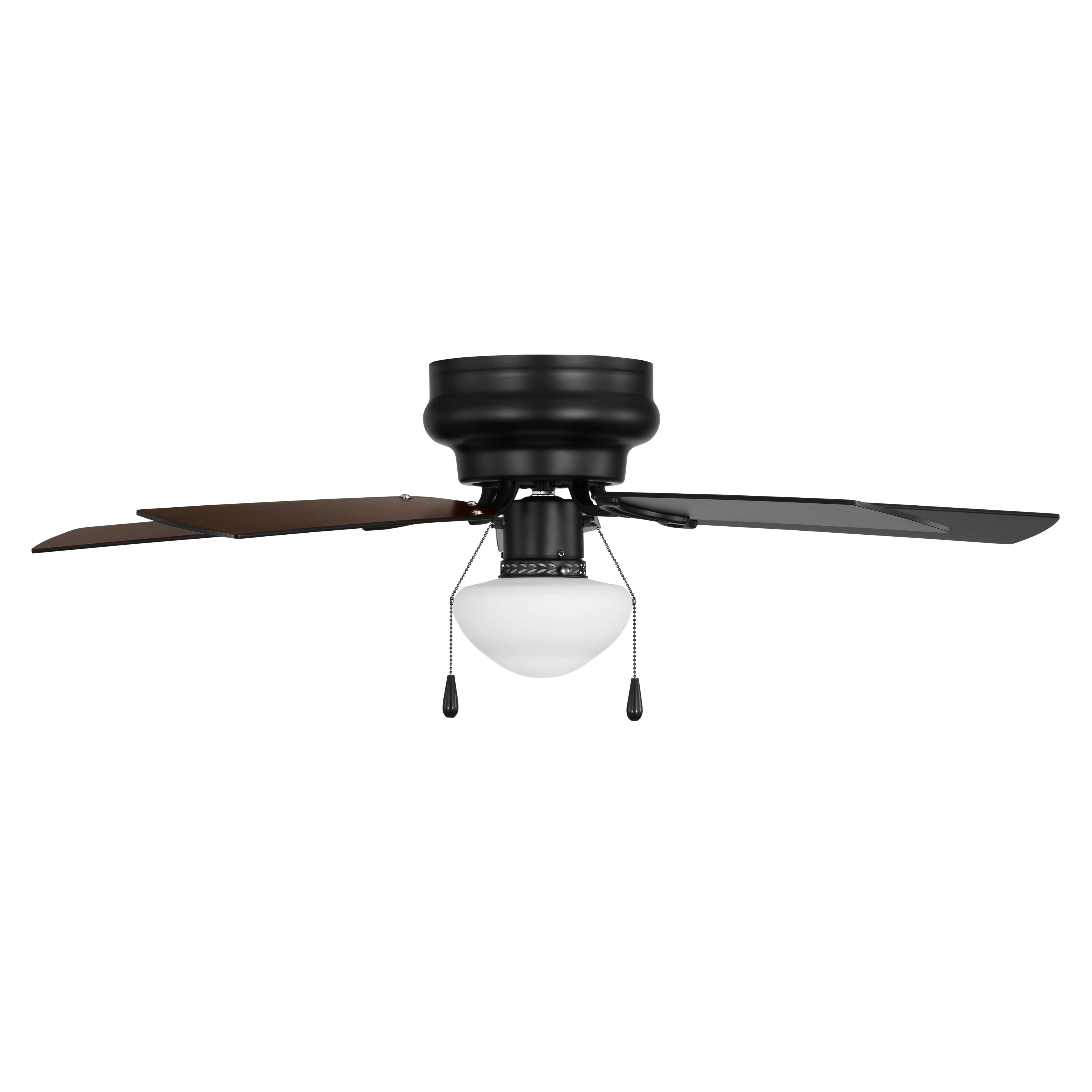 Essential Ceiling Fan with LED, Reverse Airflow, Traditional - Glass Black Model 325D66