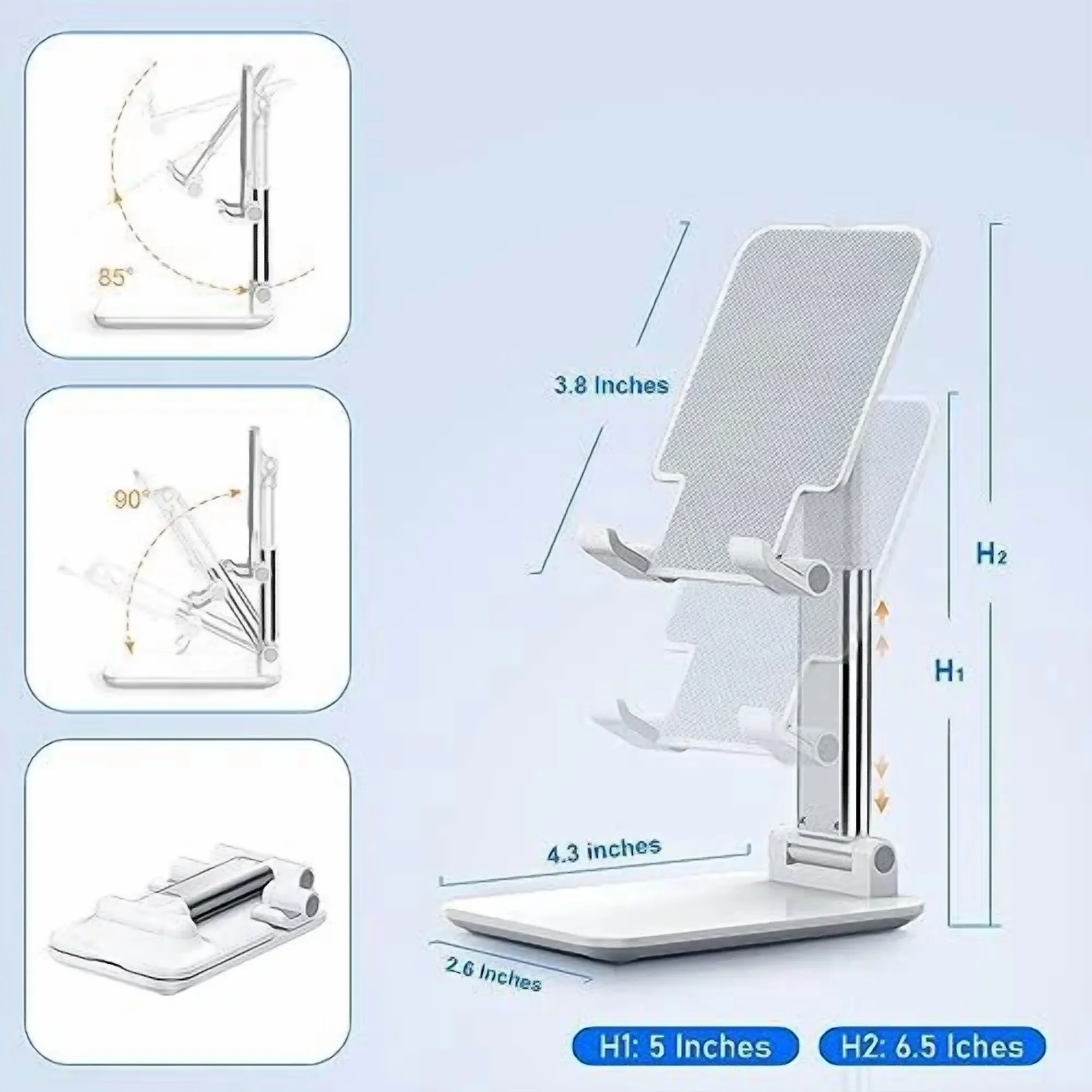 Home Gym Compact with Cell Phone Stand - White - Universal Fit Model 9601C7