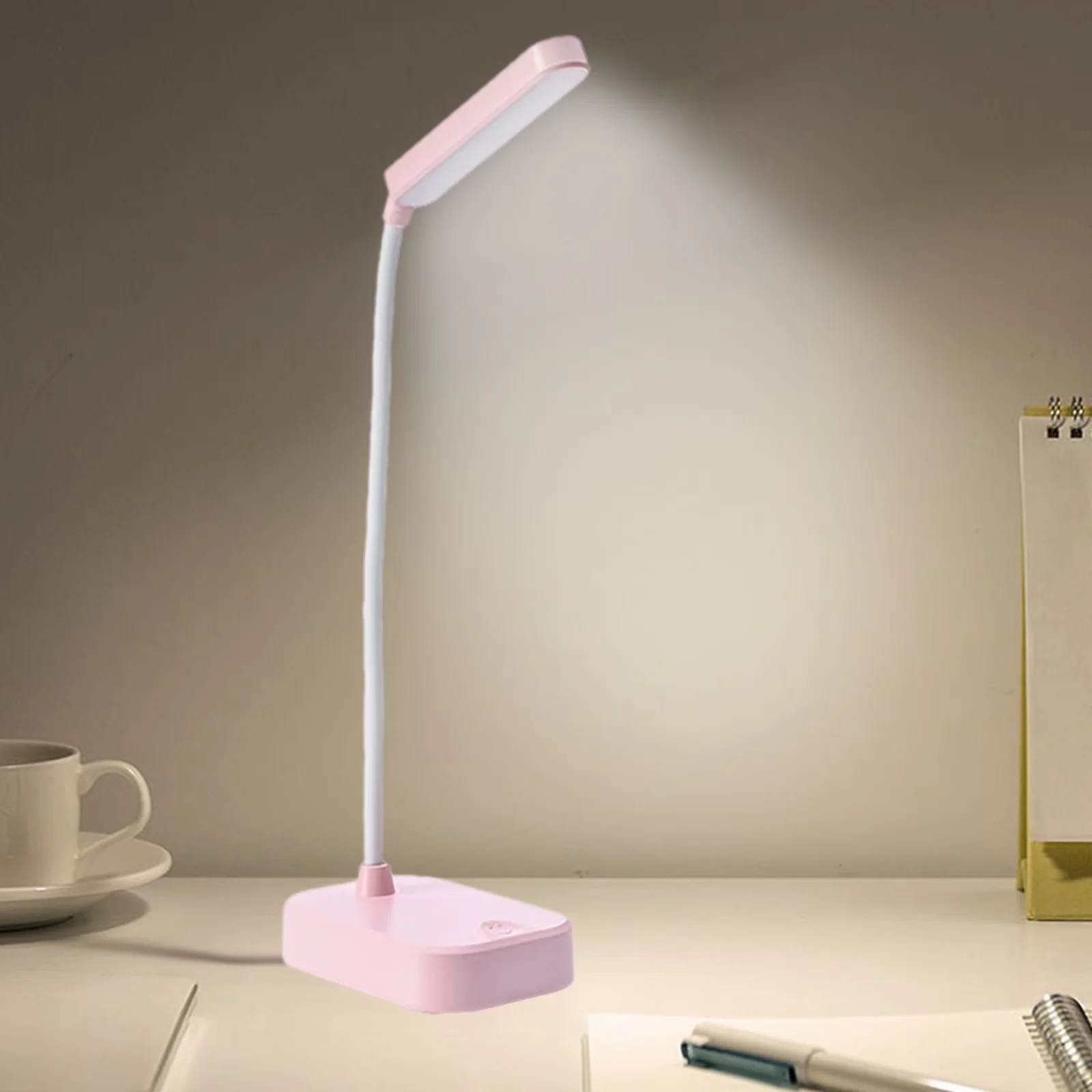 Versatile Desk Lamp with LED, Battery, Portable Folding - Multicolor for Study Model C63DFA