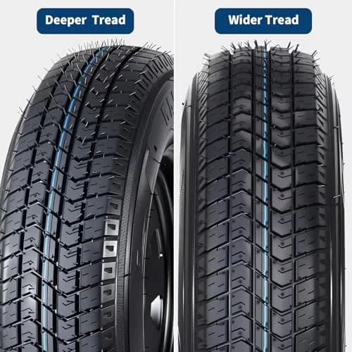 Reliable Trailer Tire with All-Weather, 6PR Load Range C, 2-Pack ST175/80D13 Tires - Model 8C713E