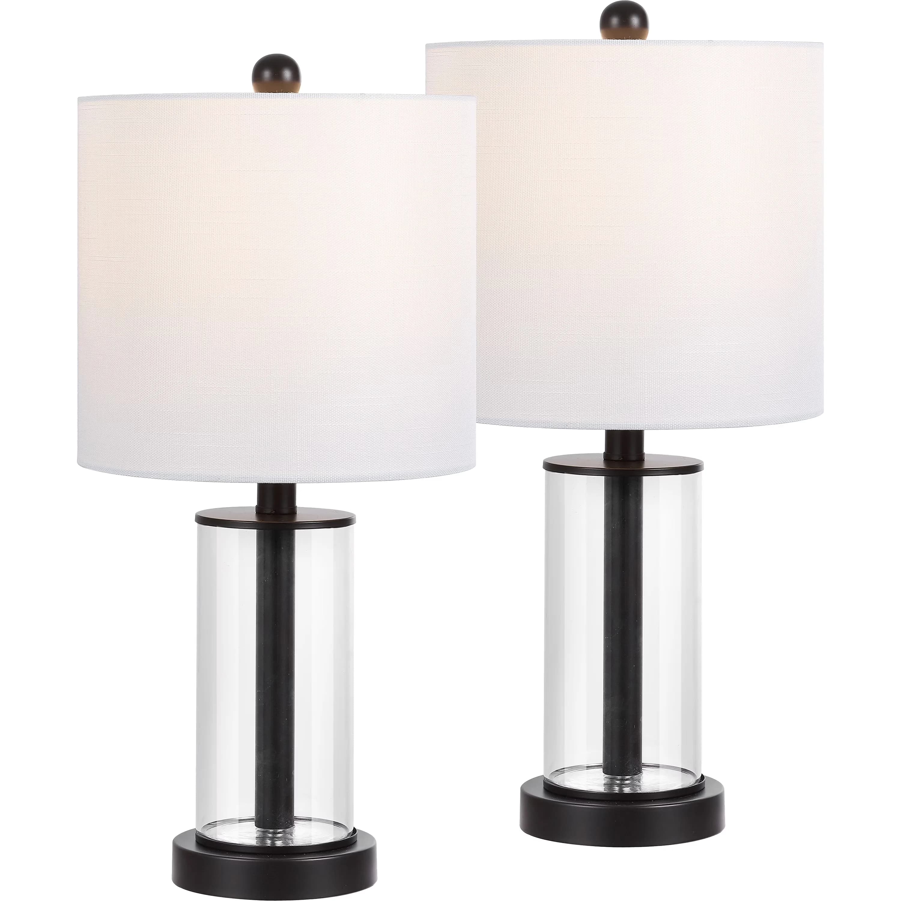 Quality Lamp Set with LED, Modern, Oil Rubbed Bronze (Set of 2) - Glass Black Model A2A79B