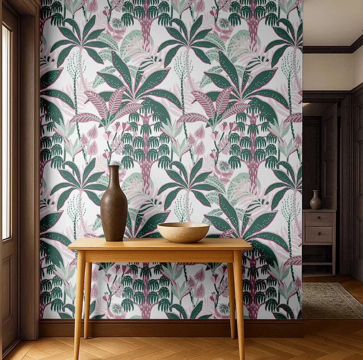 Versatile Wallpaper with Removable, Green Instant Wall Mural, Peel and Stick Walls Covering - Vinyl Green (Plain Vinyl) for Bathroom Model E820E7