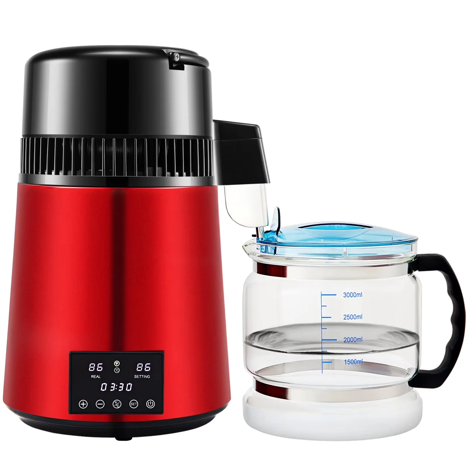 Water Filtration Essential with Temperature Display - Red Distiller - Professional Series Model 0044C1