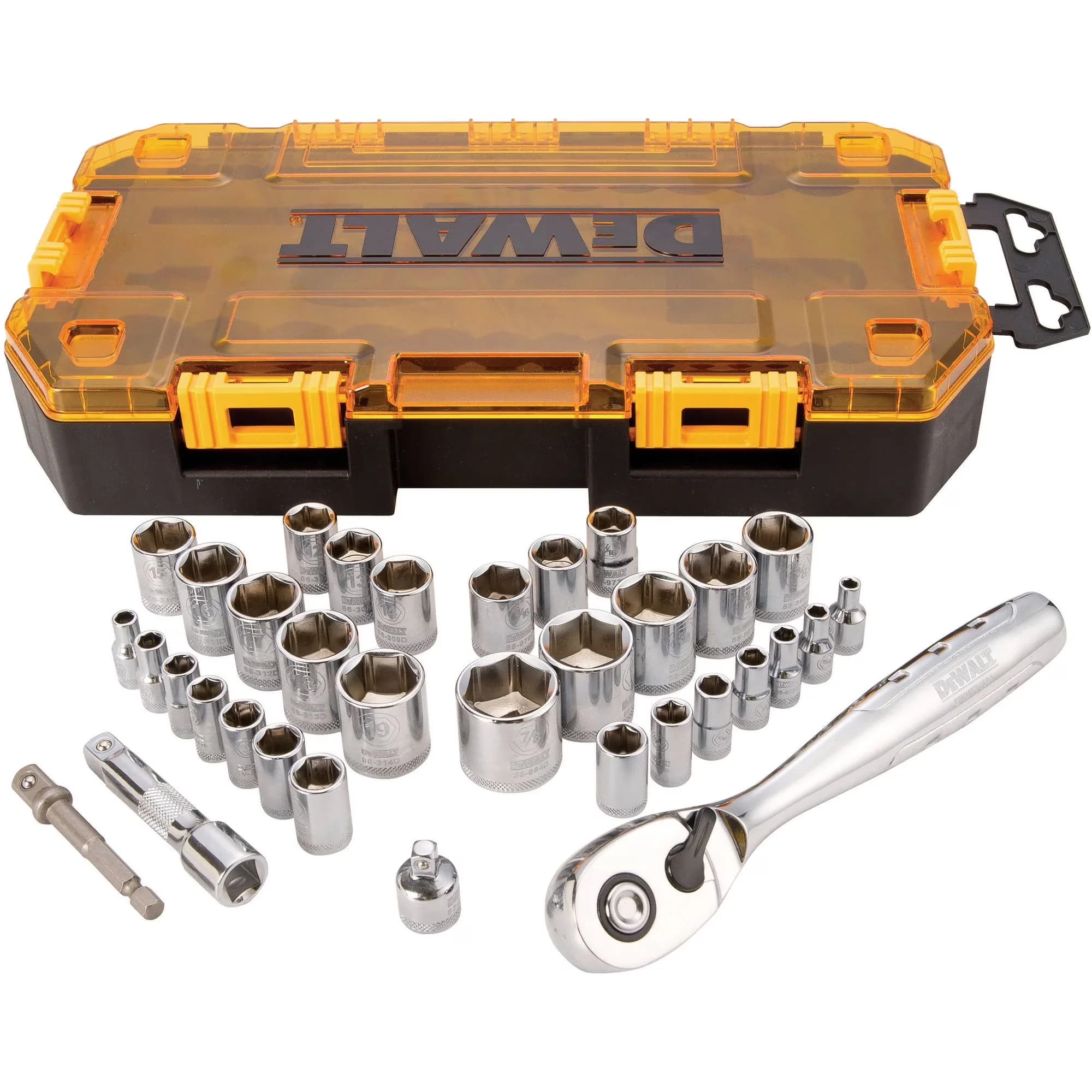 Hand Tool Reliable with Lockable, 1/4" & 3/8" Drive Socket Set, Tough Box Kit - Multicolor Model 0E620C