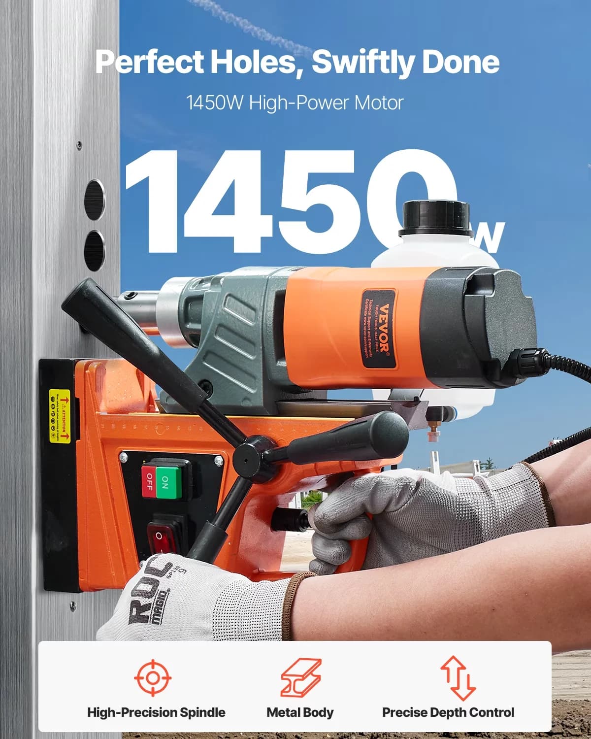 Innovative Woodworking with 1450W, Portable, Magnetic Drill for Home - Modern Design Model D4EF6C