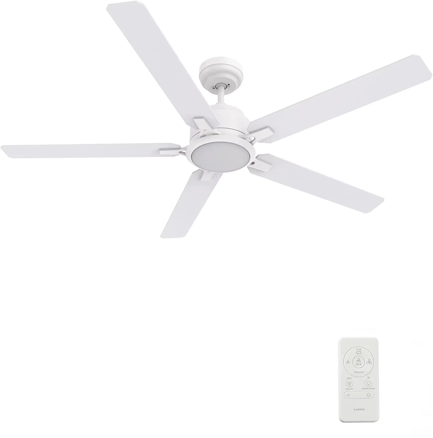 Ceiling Fan Efficient with LED, Reverse Airflow, Remote Controlled - White Model 0493CF