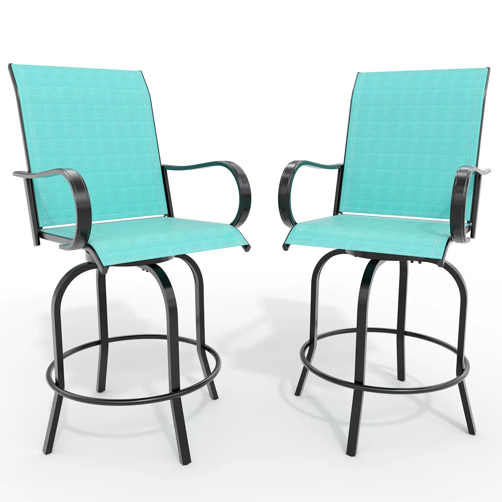 Patio Chair Efficient with Bar Height Outdoor Chairs, High Back & Armrests - Blue for Garden Model 4E270D
