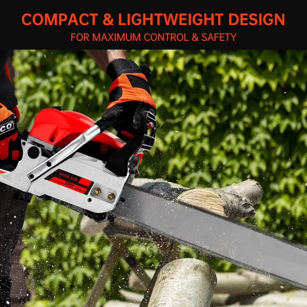 Professional Chainsaw with Automatic Chain Oiler, Displacement: 52cc (3.17 cu in) - Model 9A9BC5