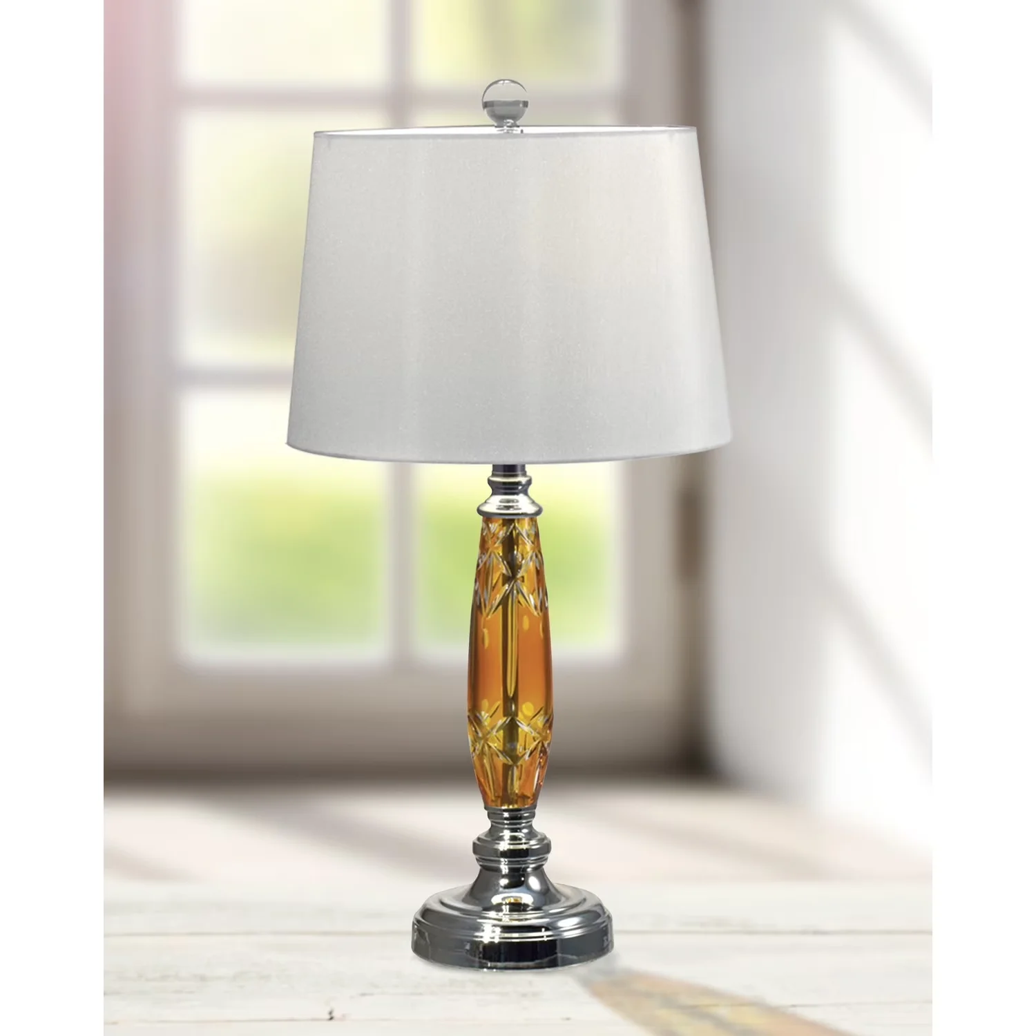 Sleek Table Lamp with Incandescent, Traditional, Lighting - Metal Silver Model 5462BA
