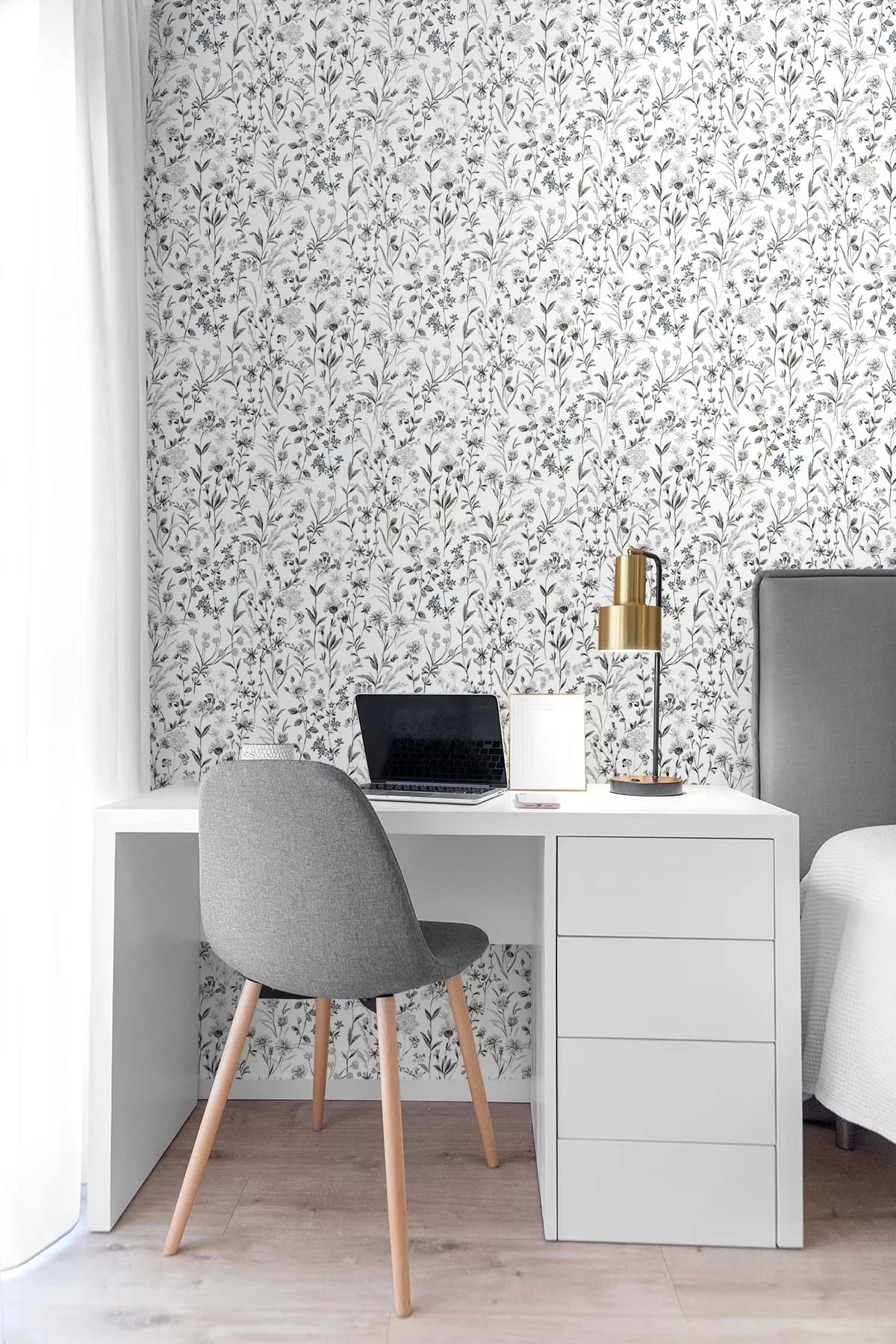 Durable Wallpaper with Removable - Self-Adhesive Vinyl Black Charcoal for Home and Office Model E3187B