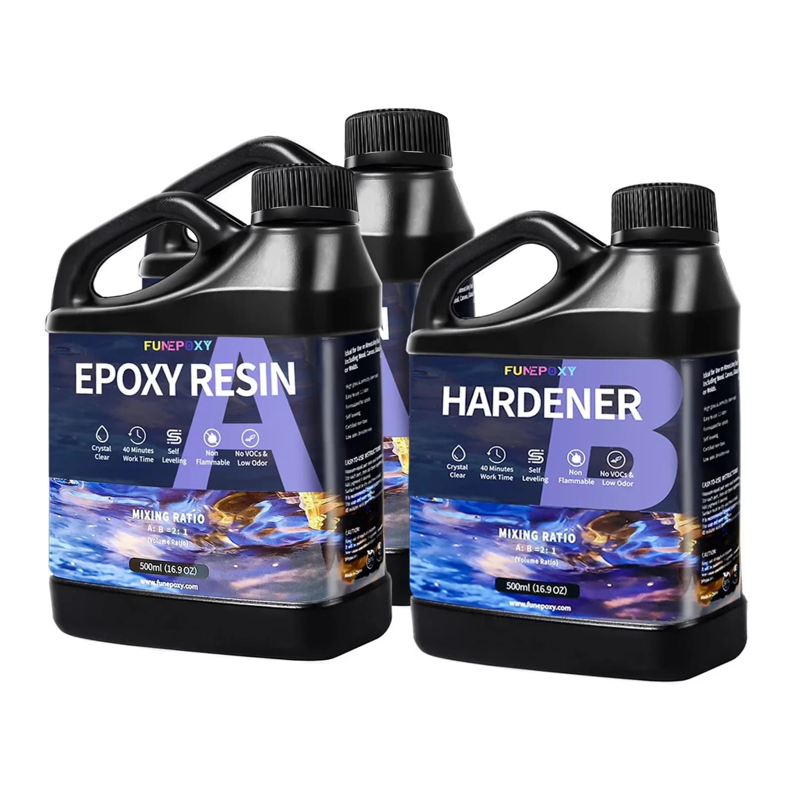 Professional Building Material with 2:1 Mix Ratio Epoxy Resin 48oz - Clear 48 oz Kit Model 427B4D