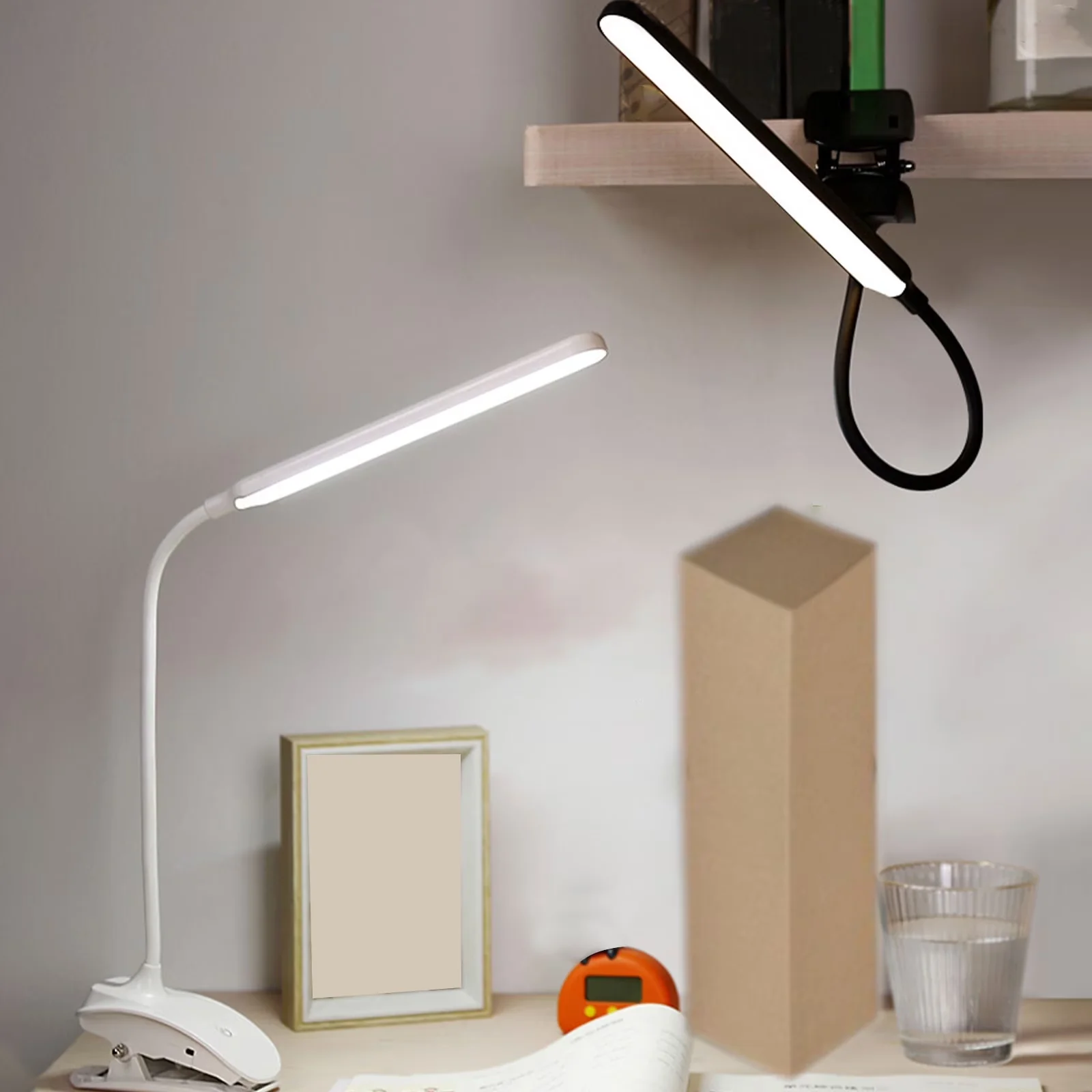 Desk Lamp Professional with LED, Clip-On Lamps - Metal White - Essential Collection Model 628167
