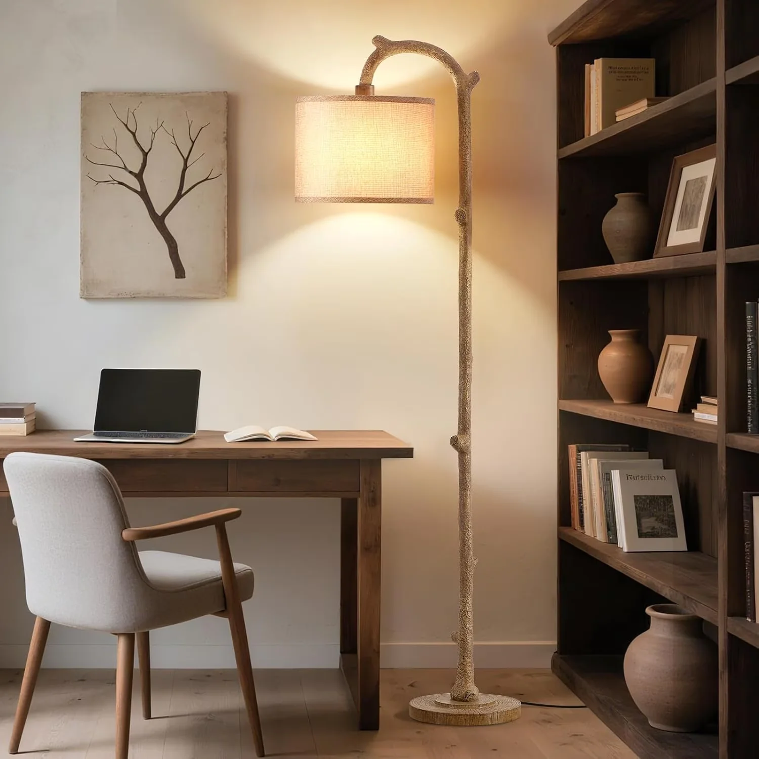 Floor Lamp Quality with LED, Energy Efficient, Farmhouse - Resin Brown Model 089ED9