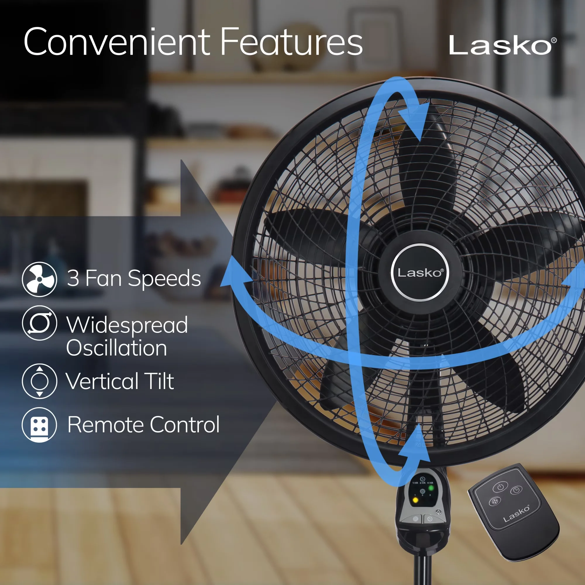 Fans In Cooling Stylish with Tilt Mechanism, Oscillating - Plastic Black Model EC52AF