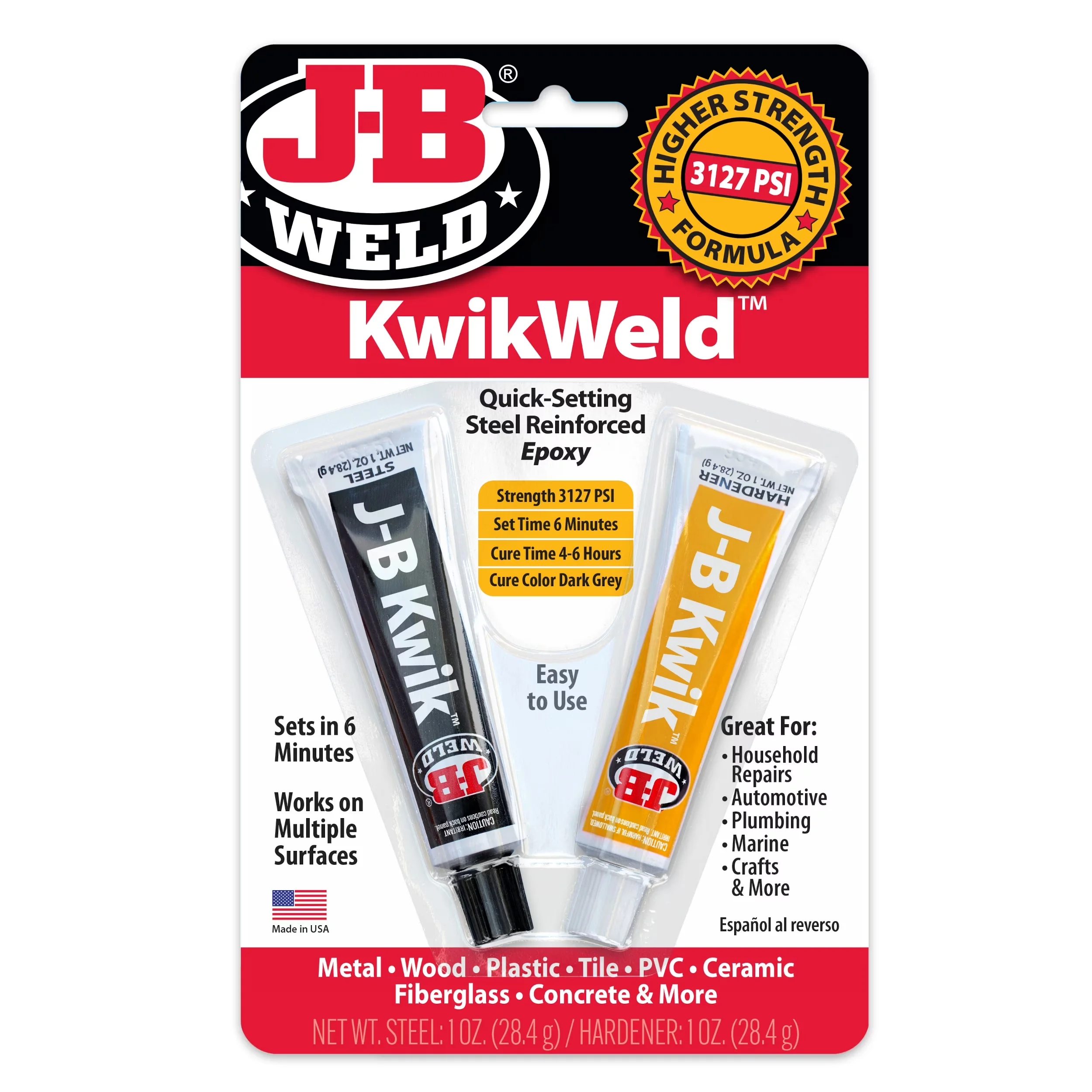 Durable Building Material with Quick Drying - Multicolor 2 oz KwikWeld Model B10C9F