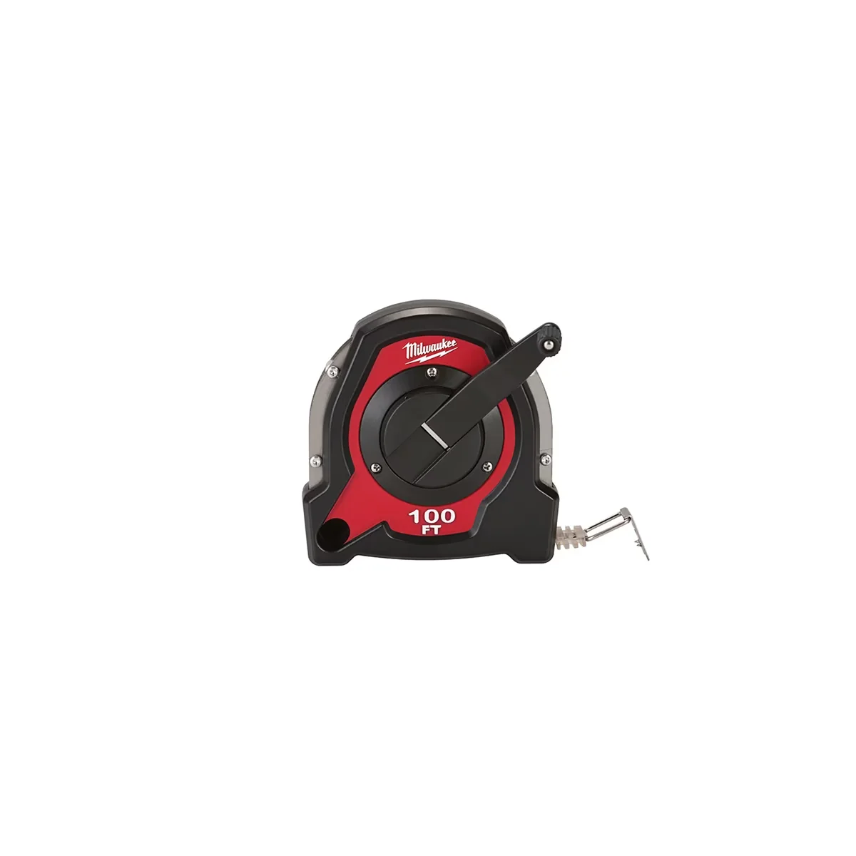 Efficient Measuring Layout with Heavy Duty, Tool 100 Ft. Closed Reel Long Tape - Steel Black Model 41384E