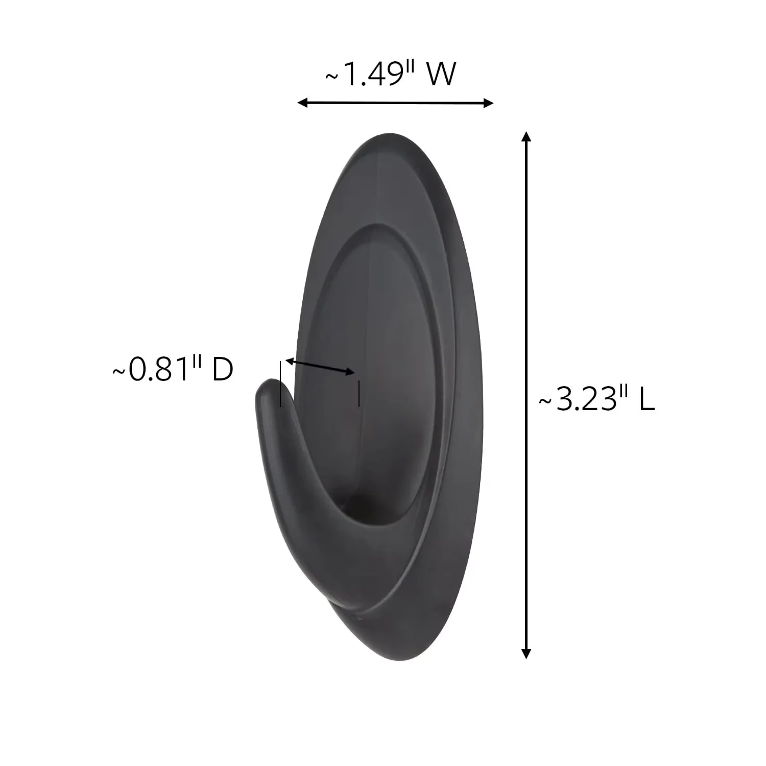 Durable Damage-Free Hanging with Wall-Mountable, Easy Installation, Medium Slate Terrace Hook Value Pack - Plastic Black Model E4DCAF