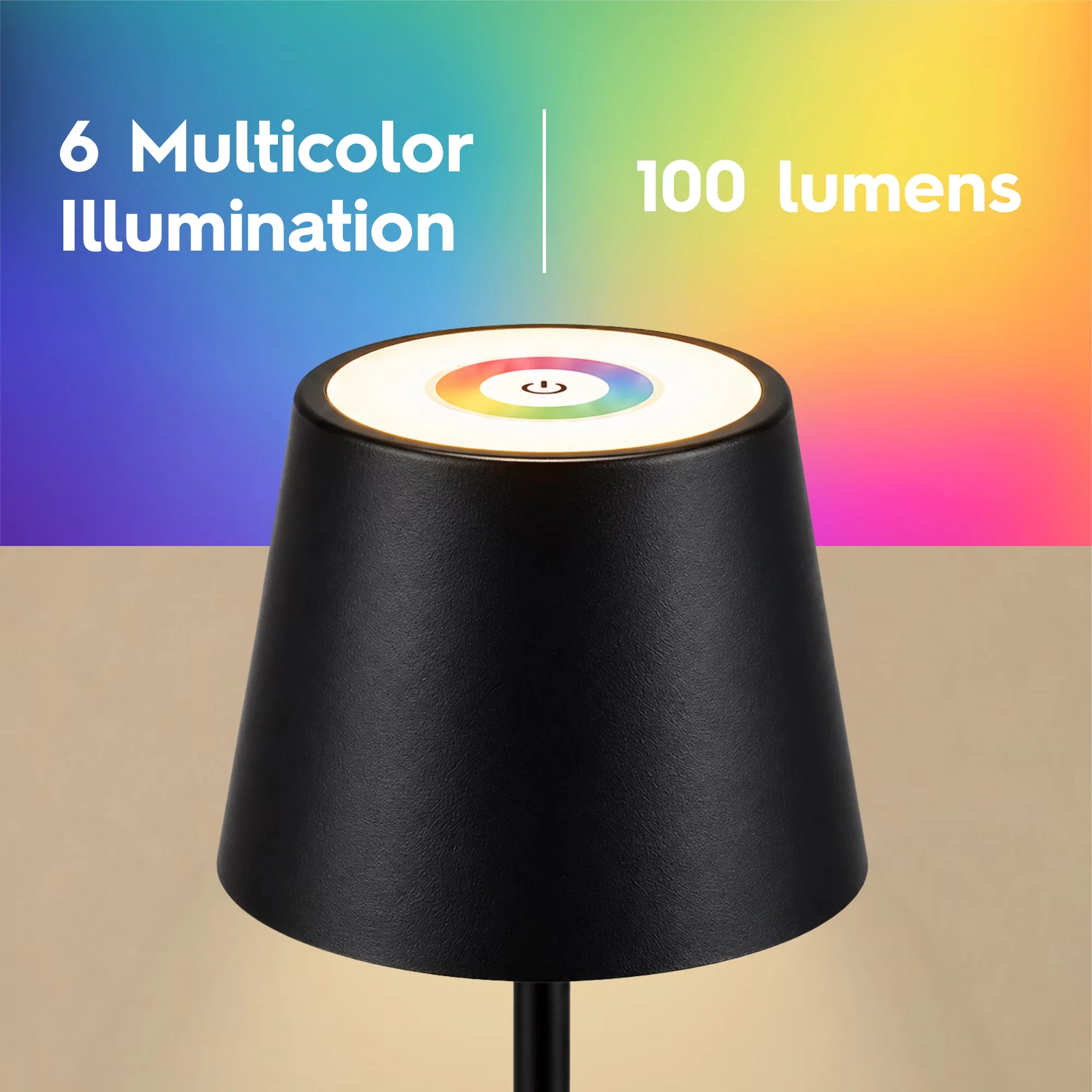 Reliable Lamp with LED, Battery, Mid-Century - Black Metal Base, Shade And Pole, Plastic Charge Base Model 49B6F3
