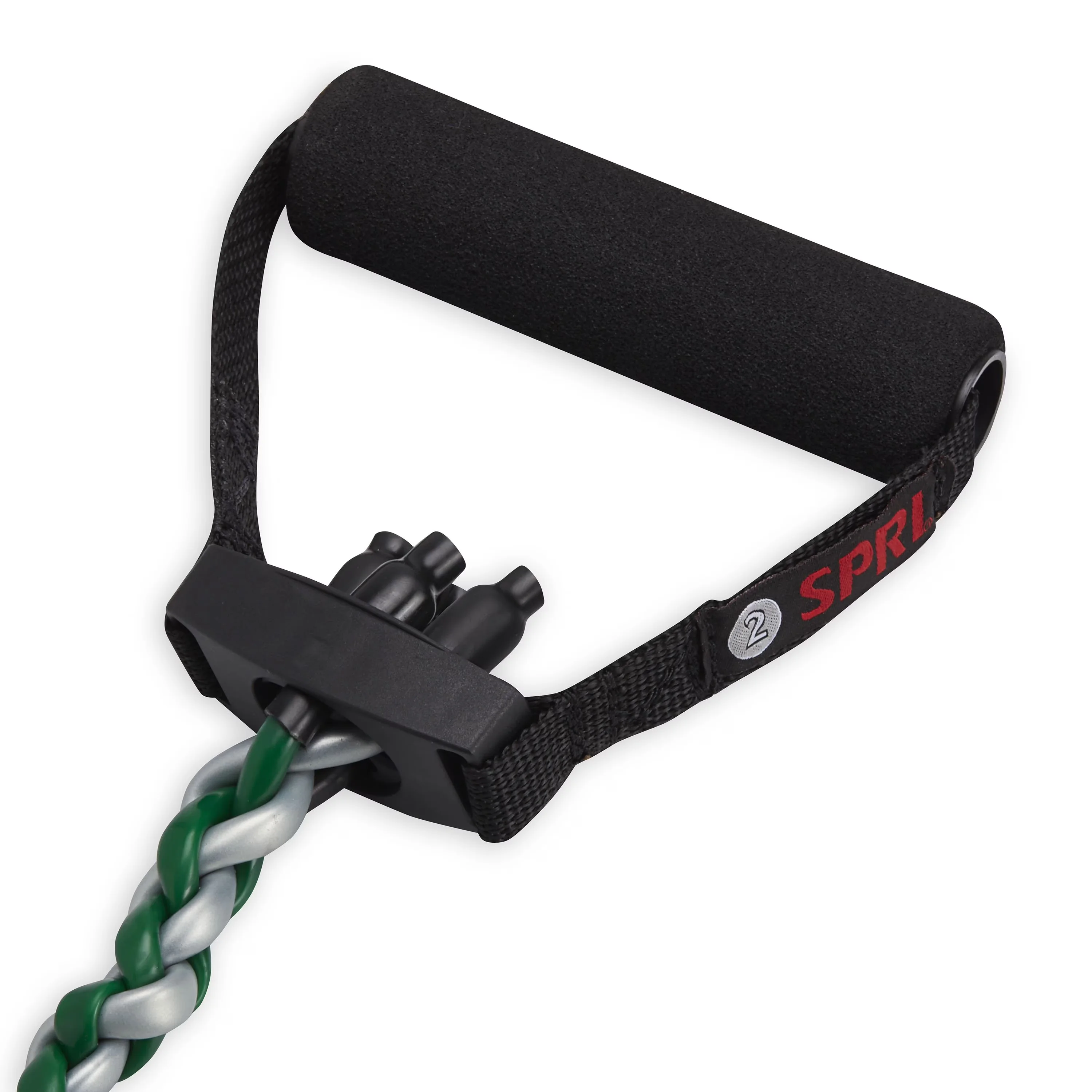 Stylish Home Gym Accessory with Adjustable Straps, Anchor to any secure object, Braided Xertube Resistance Tube - Green Rubber Model 5EA417
