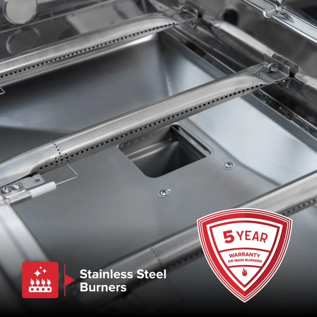 Gas Grill Professional with Warming Rack, Side Burner - Stainless Steel Silver Model 7AF00B