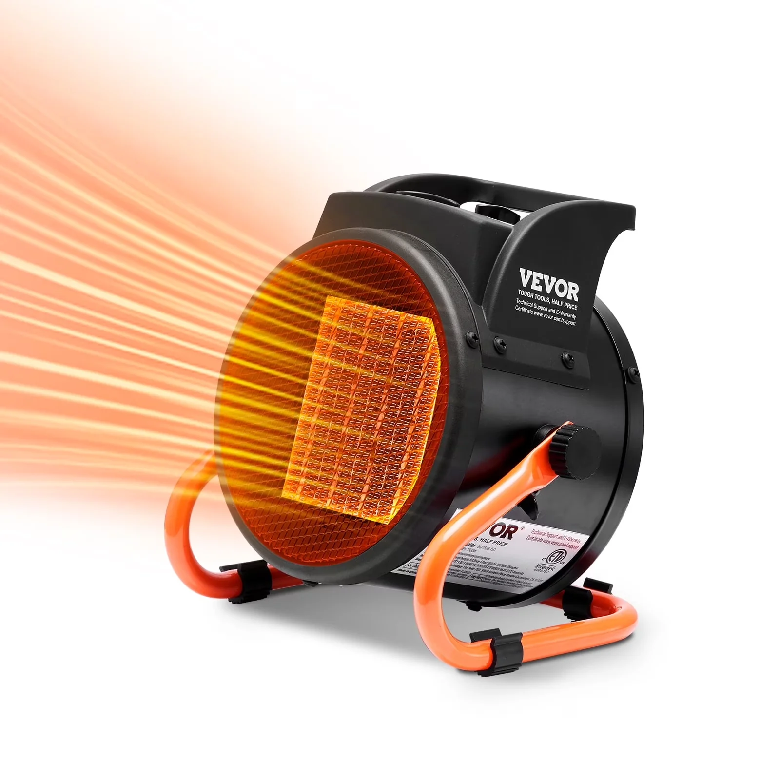 Essential Portable And Electric Space Heater with 1500W, Adjustable, Fan - Orange Model 95A788