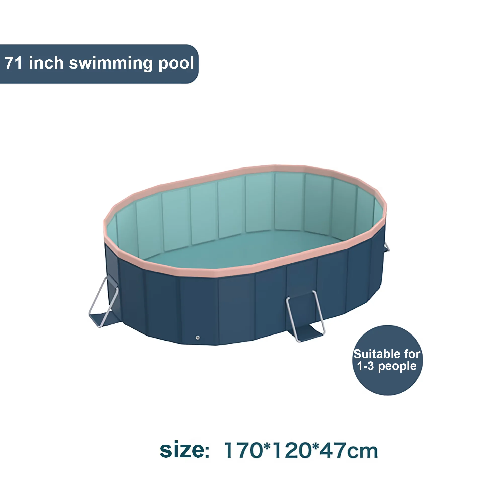 Quality Inflatable Pool with Puncture Proof, PVC Outdoor Swimming - Blue Model 168014