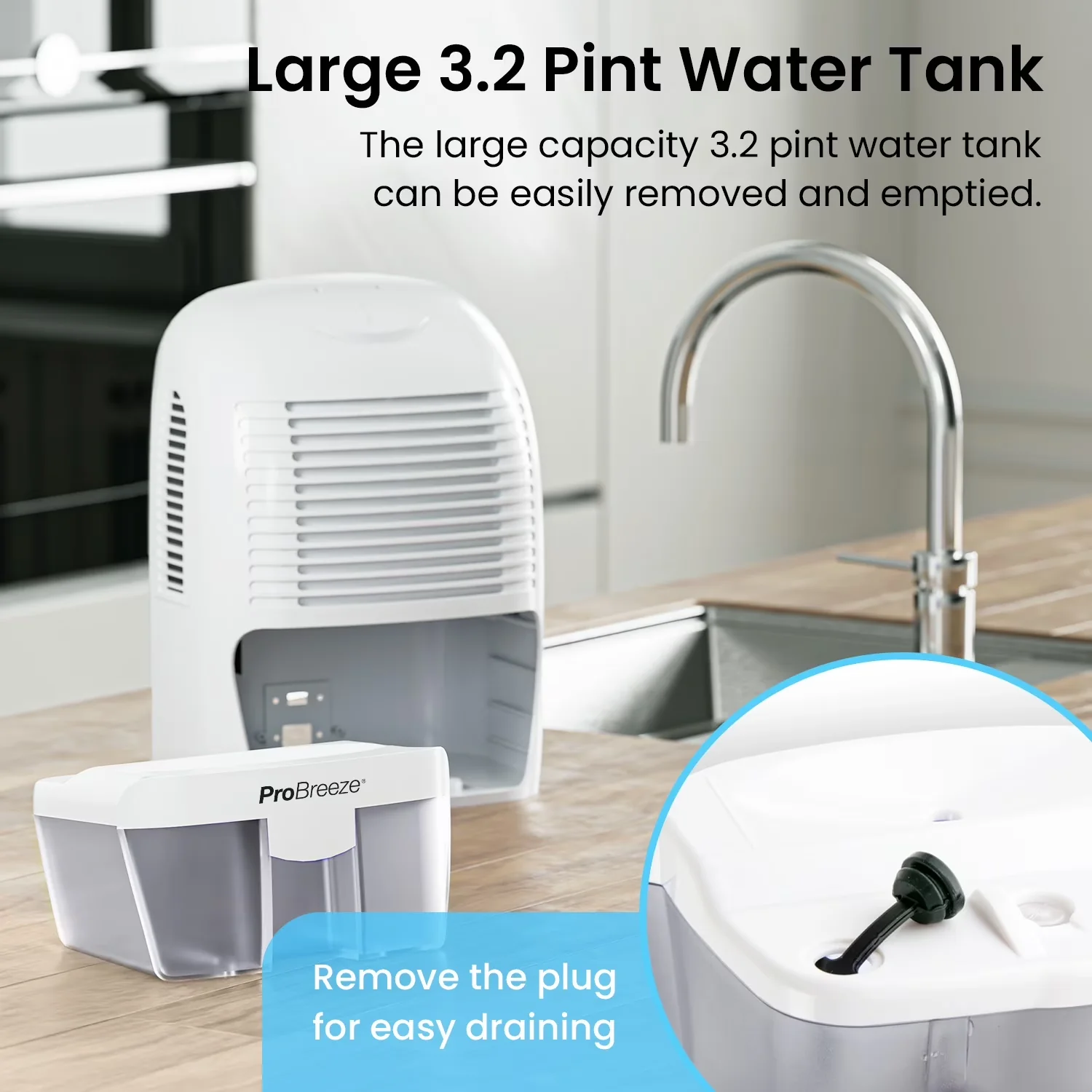 Efficient Dehumidifier with Automatic Shut-Off, Ultra Quiet, Mini Portable - White Model E85F52
