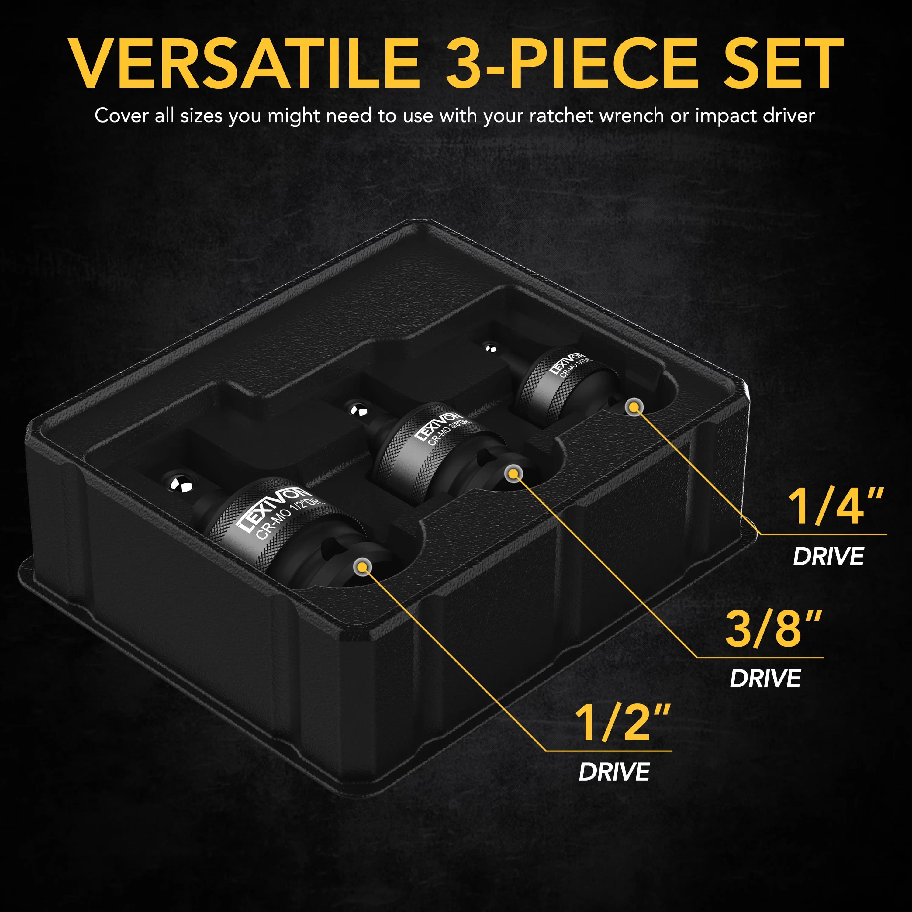 Classic Hand Tool Set with Swivel, Full Impact Grade (LX-113) - Steel Black Model 04C41A