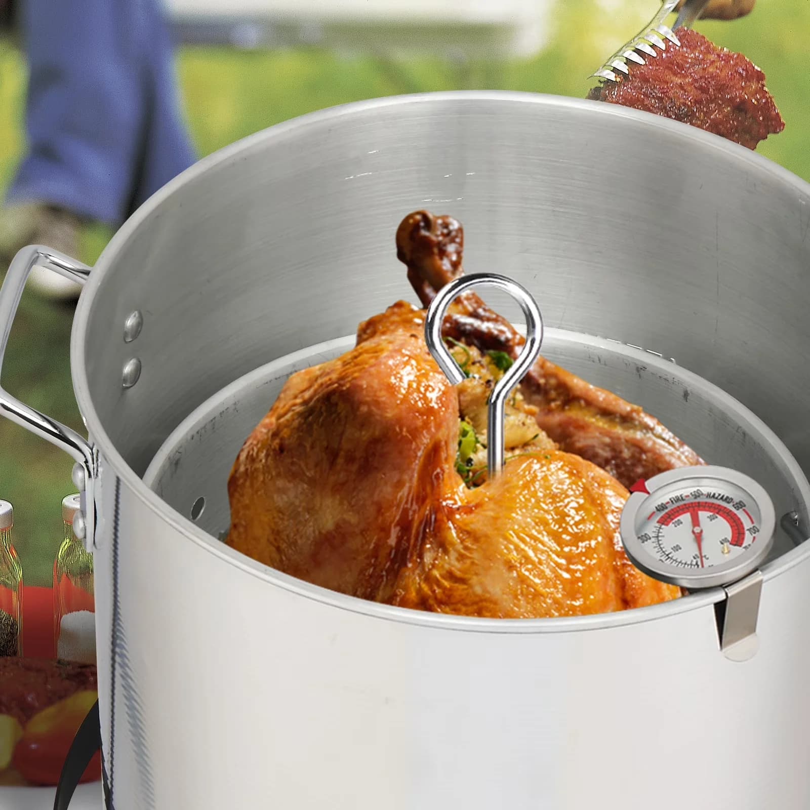 Outdoor Fryer Sleek with 54000 BTU - Aluminum Silver 30QT - Satisfaction Guaranteed Model 034833