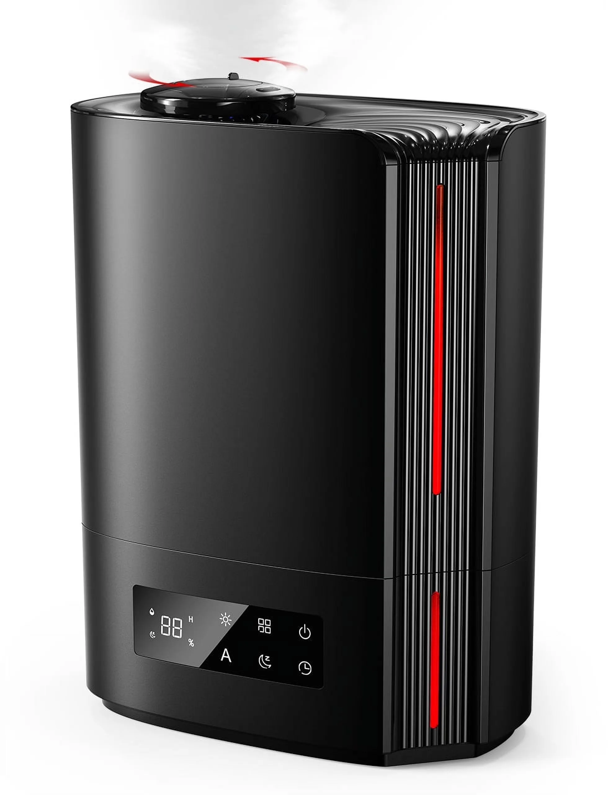 Stylish Humidifier with Timer, Automatic Shut-Off, Oil Diffuser - Black for Bedroom, Large Model 7C111E