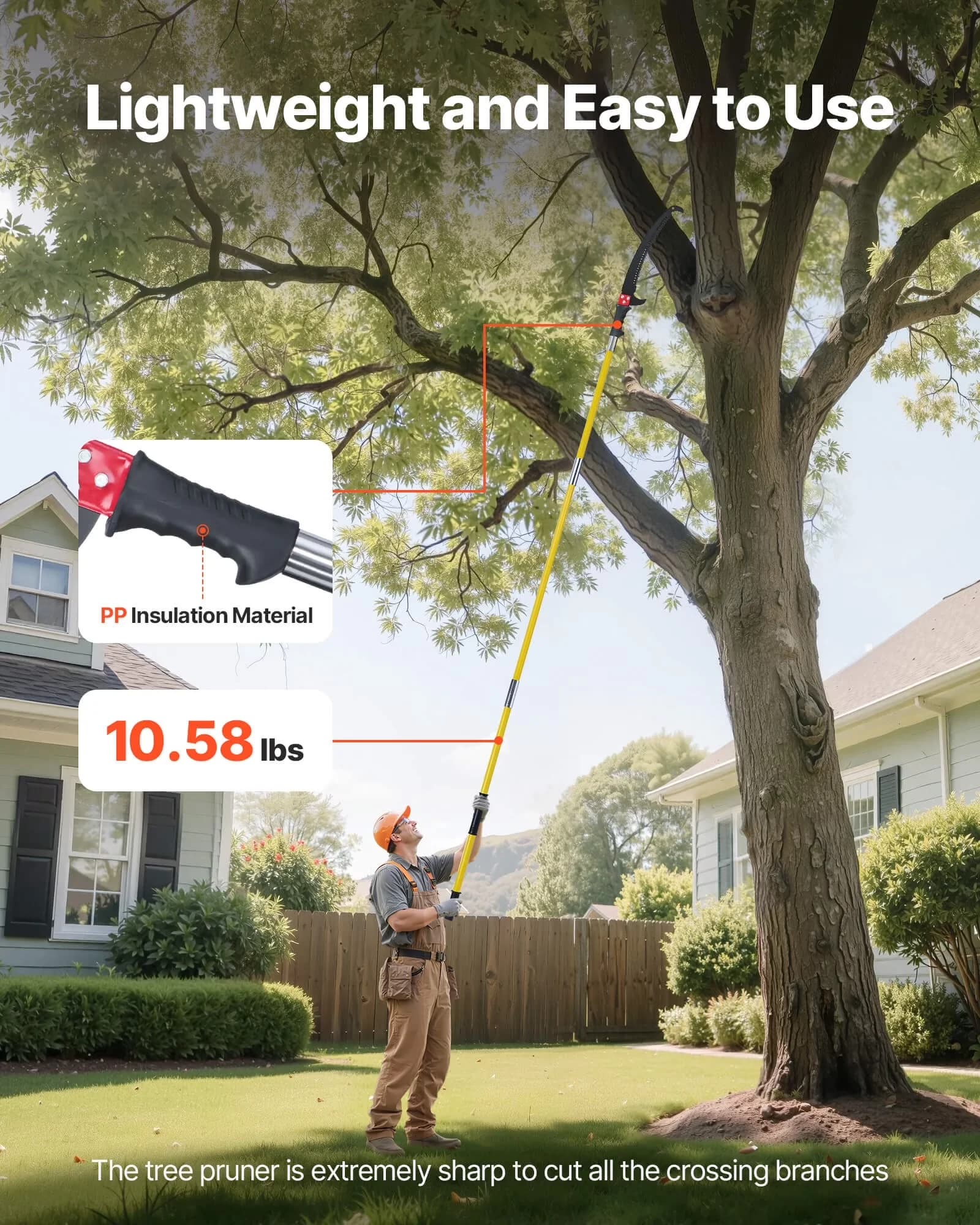 Pole Saw Premium with Telescoping, Double-Hook, Manual - 84-26 - Low Maintenance Model 04B829