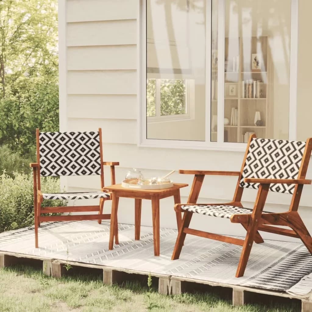 Efficient Patio Dining Set with Weather-Resistant, 3 Piece Bistro Solid Acacia Wood, Delivery contains: - Multicolor Model 21CFAF