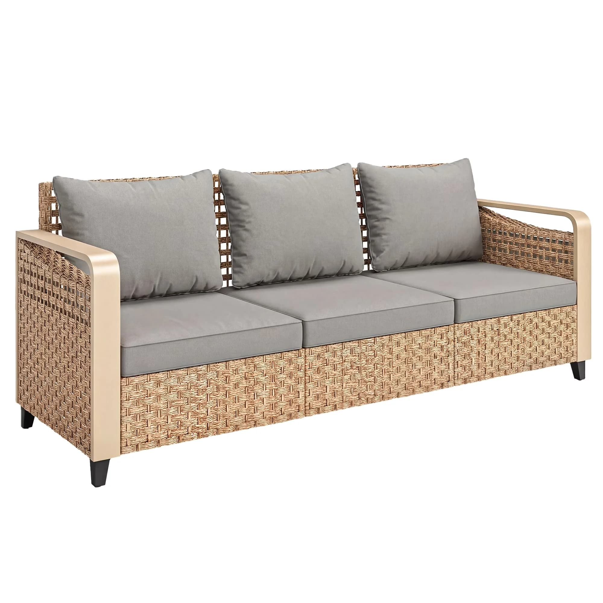 Patio Chair Quality with Contemporary, Color: Brown, Gray - Gray Pe, Metal for Garden Model D61266