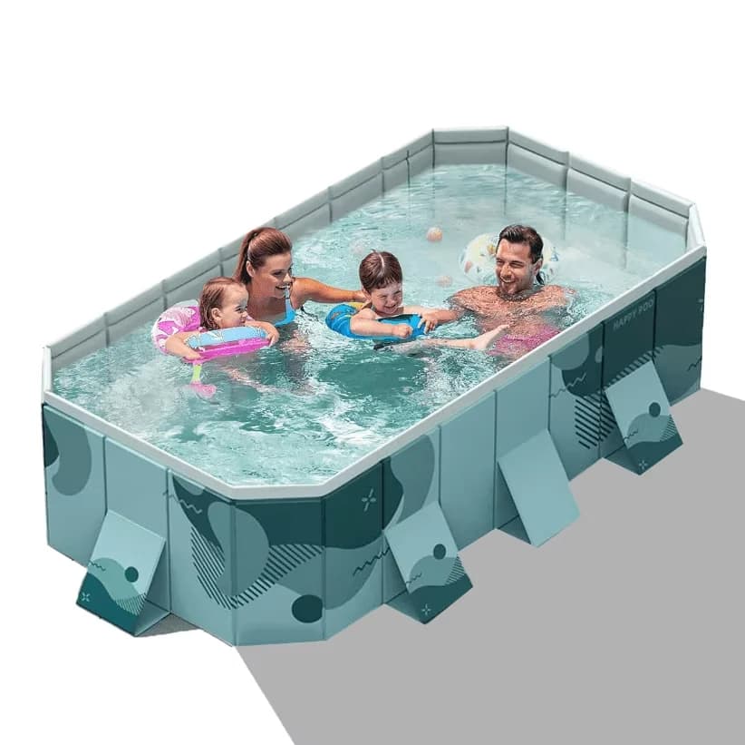 Classic Inflatable Pool with Fade Resistant, Green, Foldable Swimming - Easy to Use Model D12261