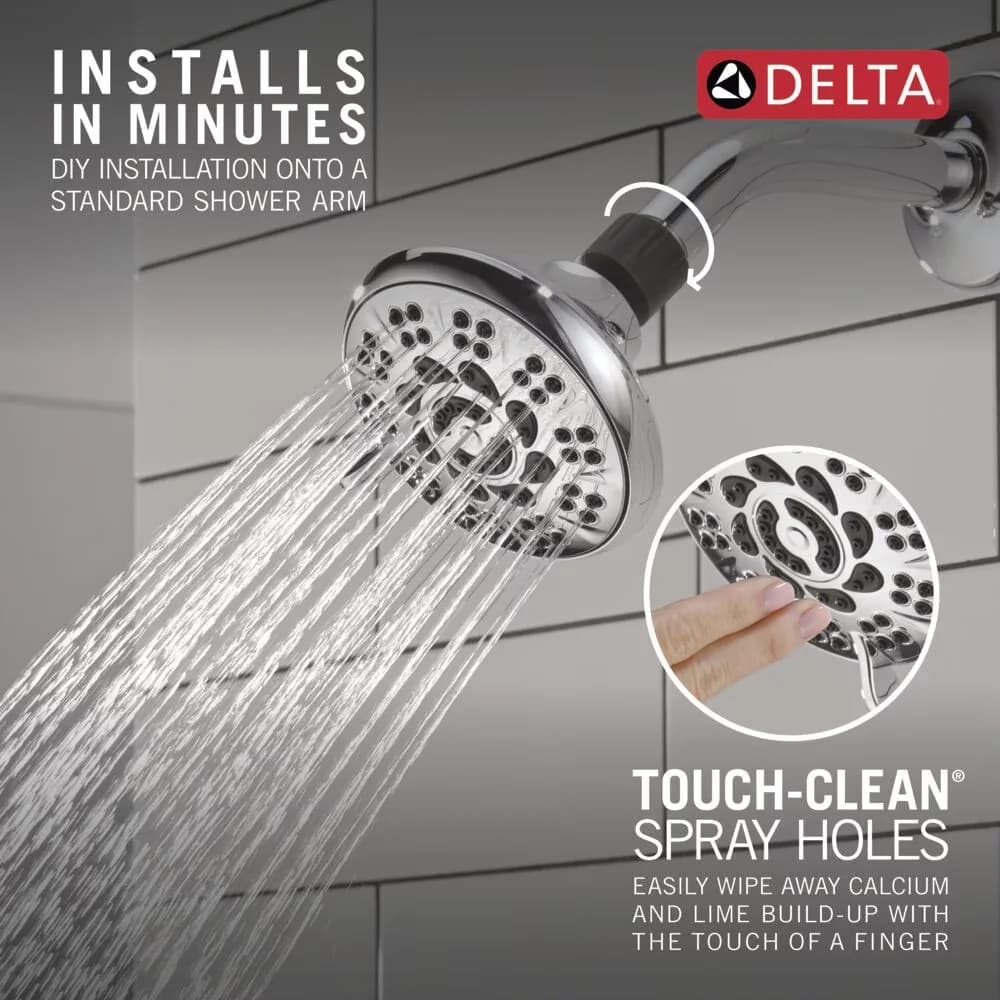 Shower Head Reliable with Easy Installation, Adjustable Stream, Adjustable Angle - Abs - Plastic 5.4x5.35x7.25 Model 4B2D47