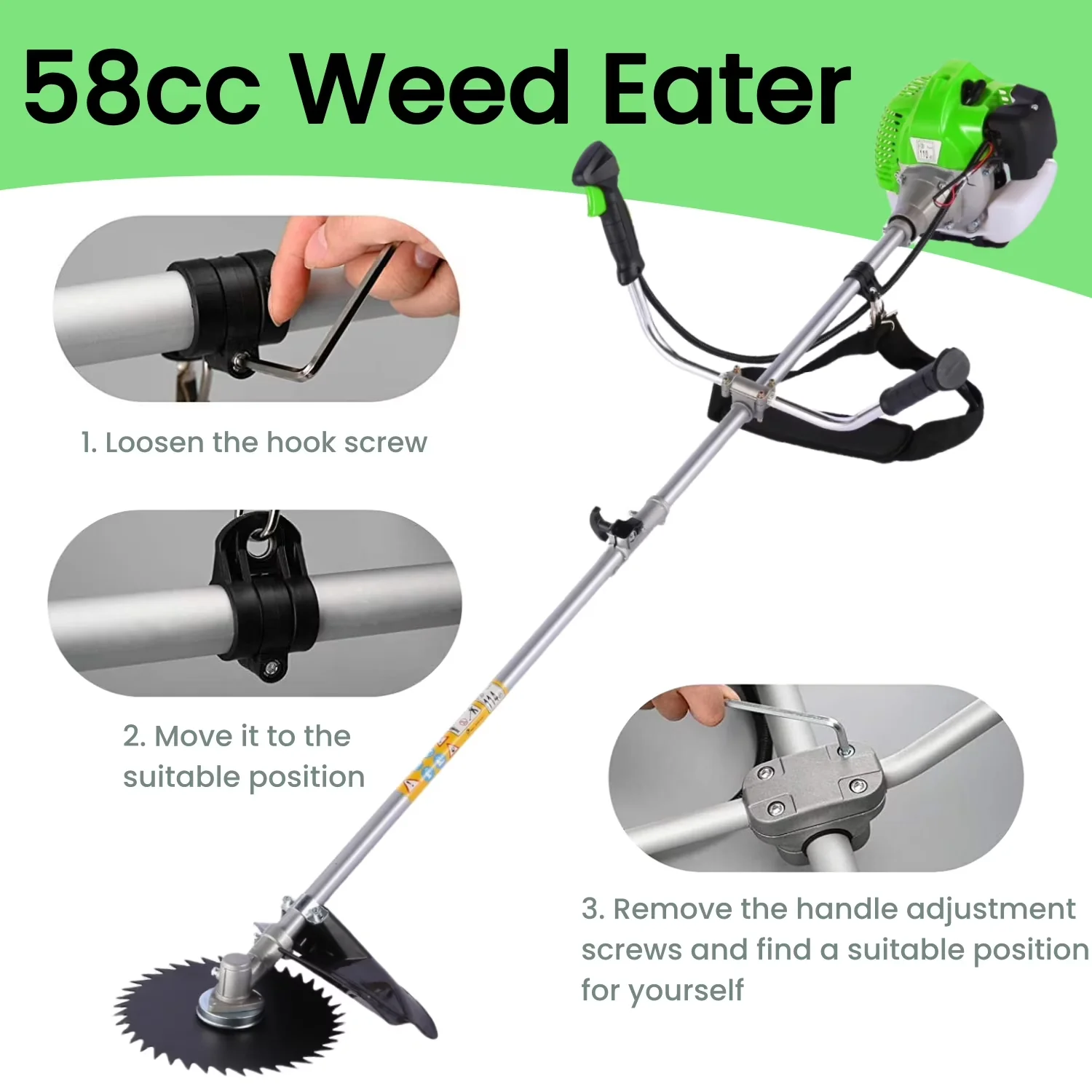 Sleek String Trimmer with Attachment Capable, Cord Lock, Weed Eaters - Green Model 2C1BA4