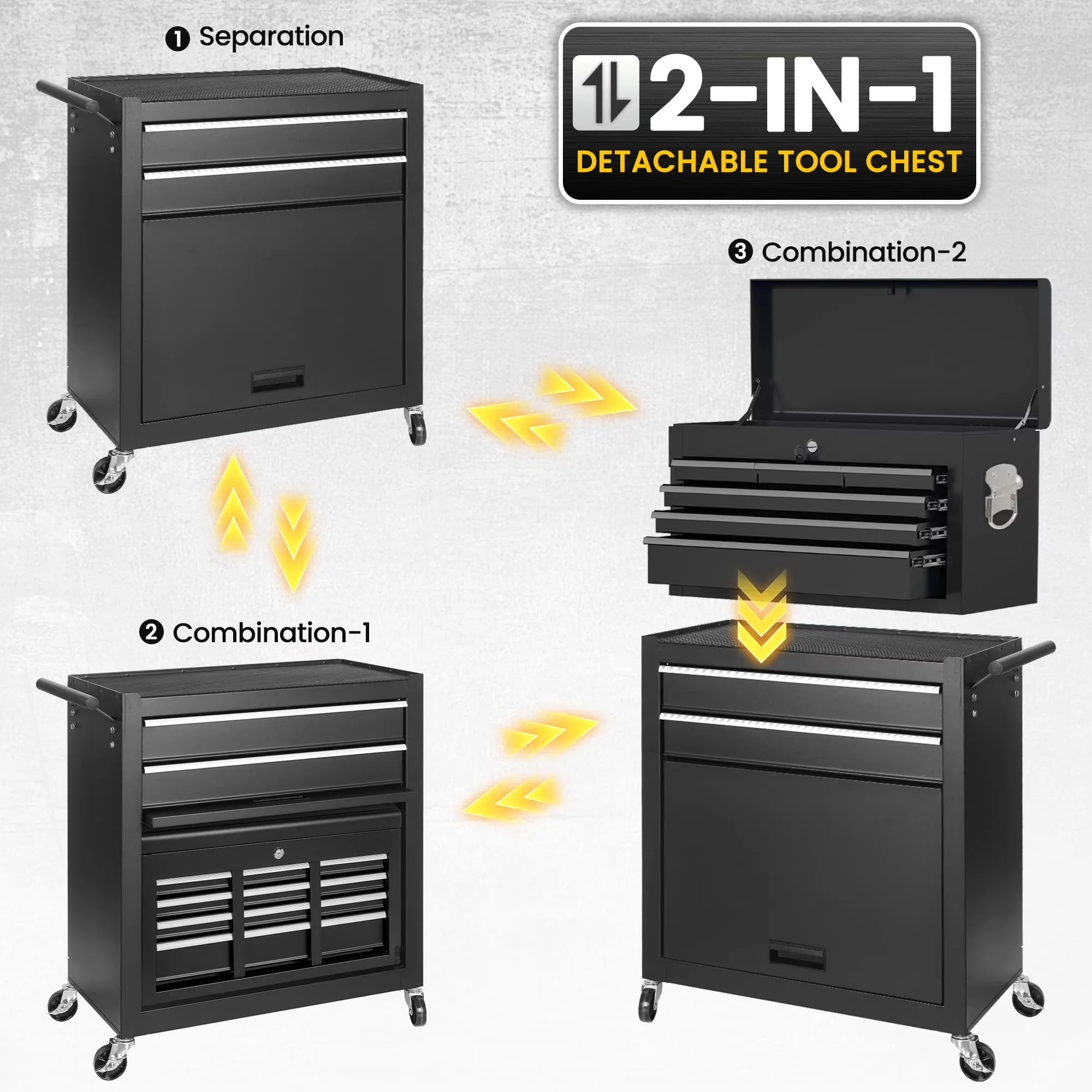Toolstorage Professional with Non-Slip Base, Lockable - Stainless Steel Black Model 047410