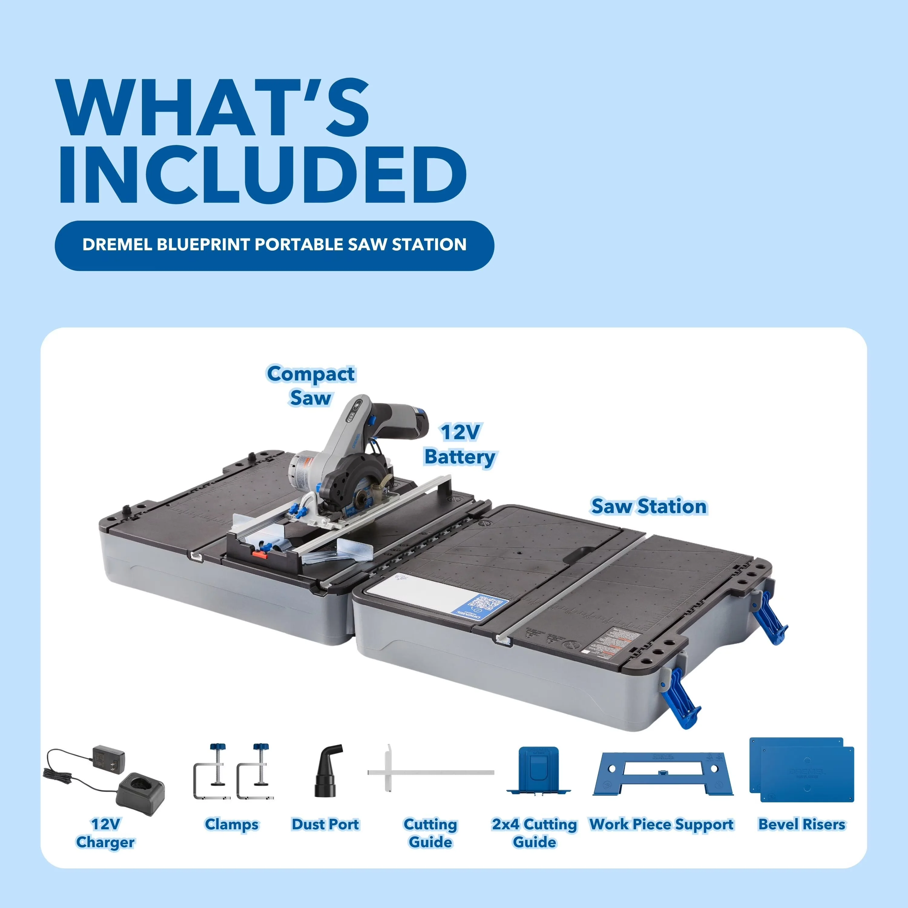 Versatile Power Saw with Battery, 12V, Blueprint Portable Station - 3-3/8 in Model FE5730