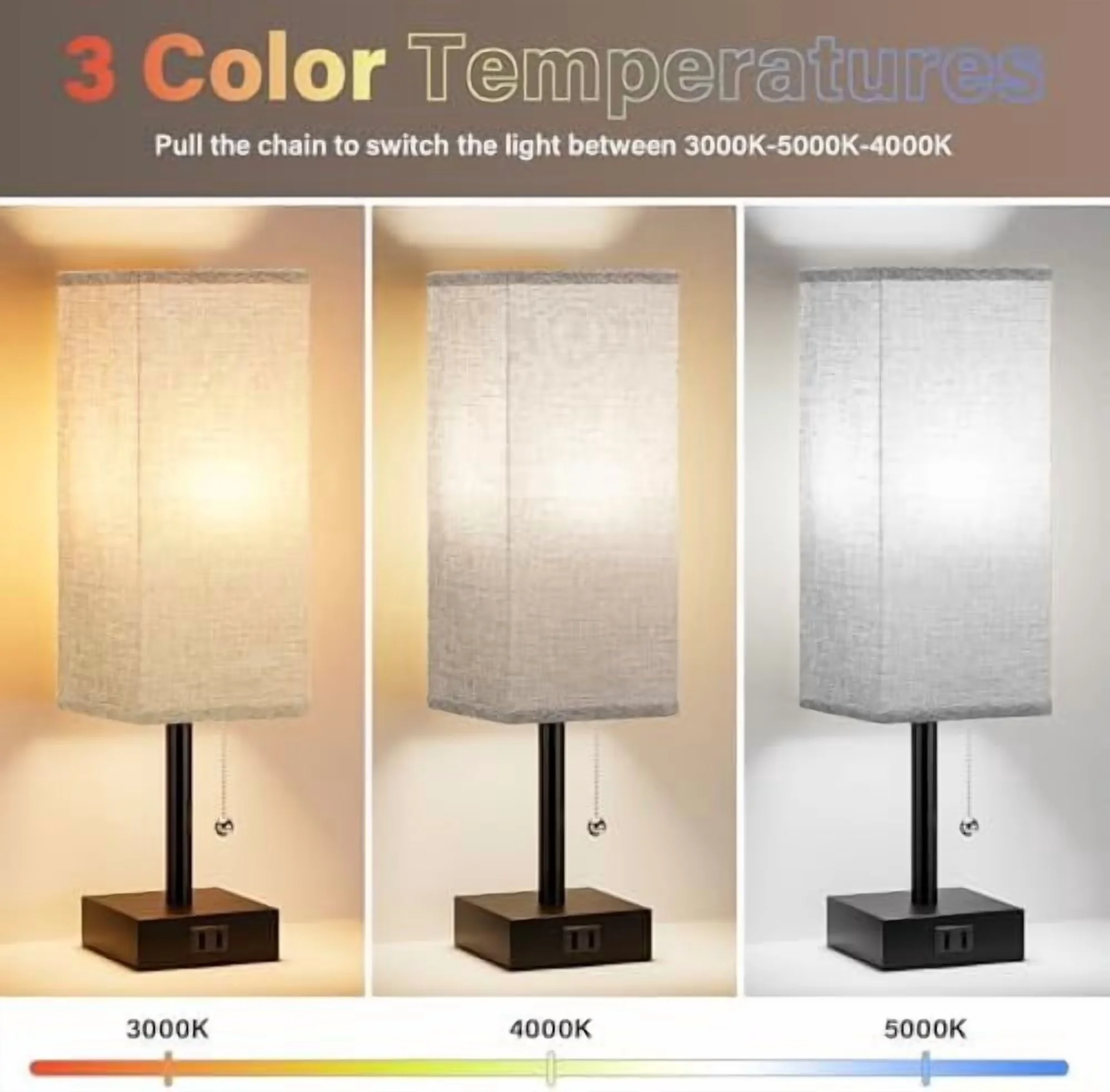 Stylish Lamp Set with LED, Grey Bedside Lamps - Metal - Traditional Style Model 01F465