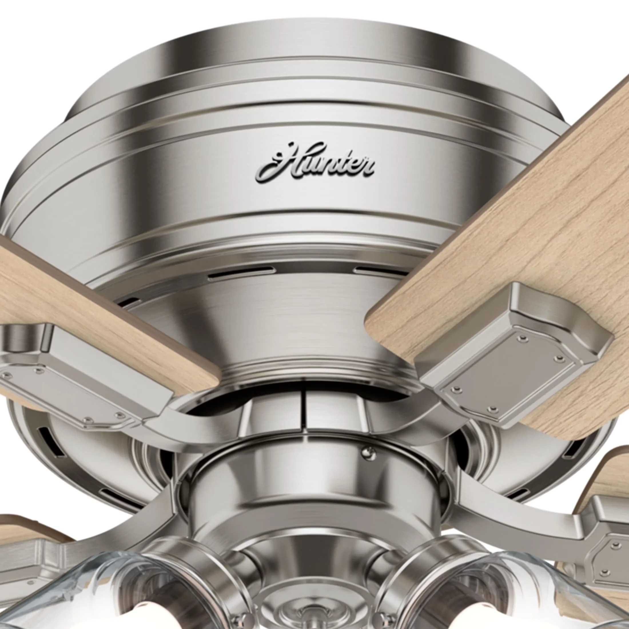 Ceiling Fan Versatile with LED, Reversible Blades - Glass Silver for Living Room, Bedroom Model 21CD92