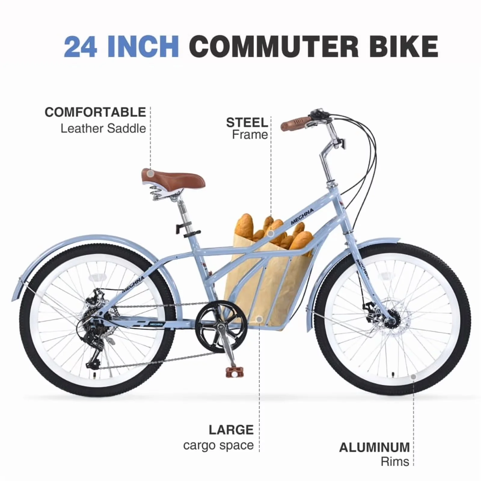 Efficient Cruiser Bike with Compact, Comfortable Commuter Bicycle - Blue Model B32F2F