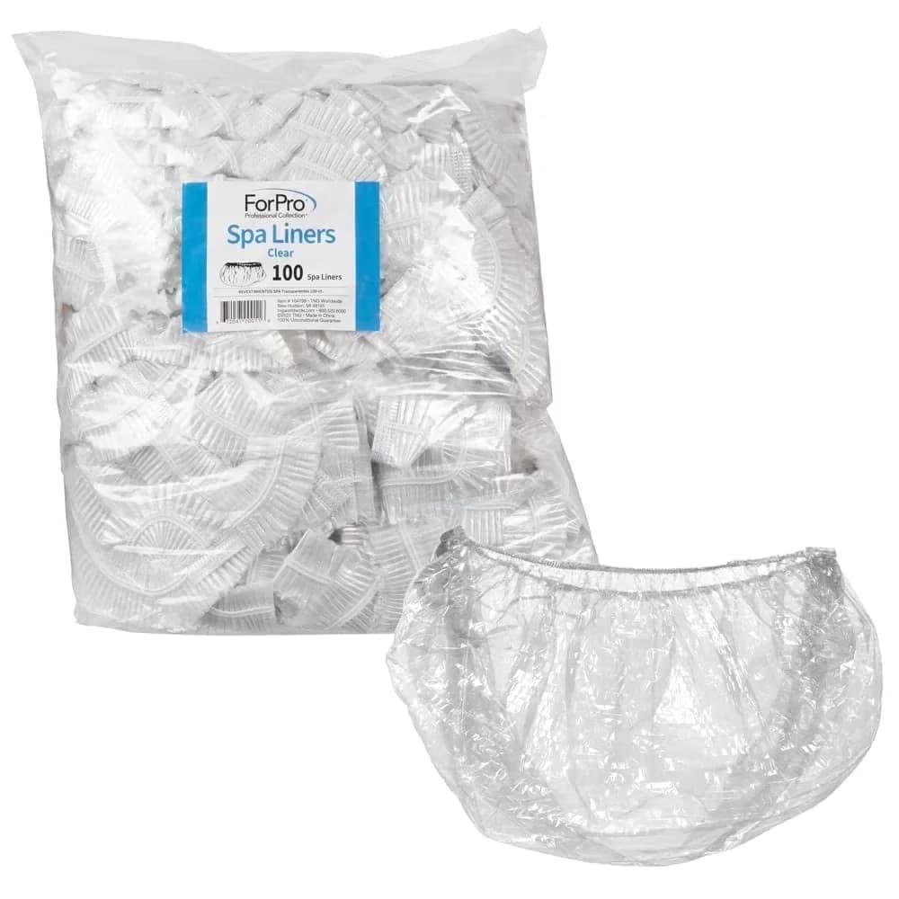 Essential Hot Tub with Clear, 100-Count, Fit All Pedicure Spas - Clear Plastic Model BC1A04