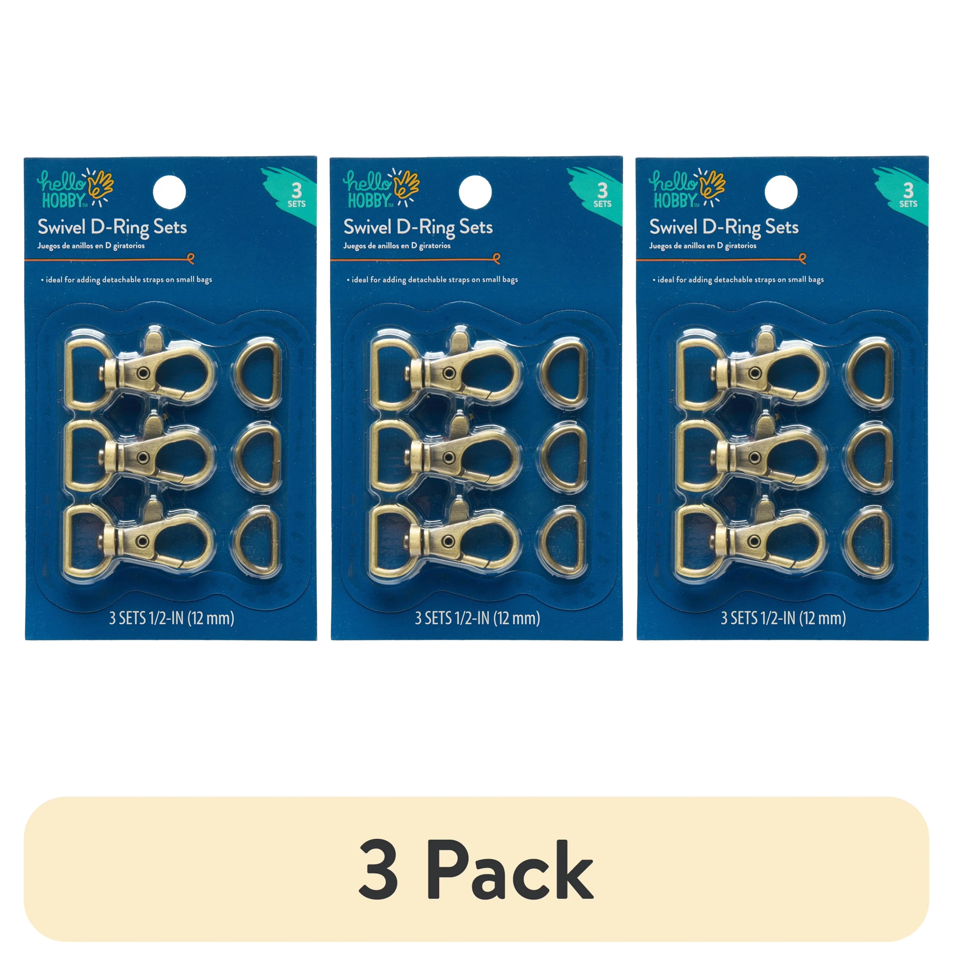 Compact Fastener with Detachable, Gold, 3 Piece Set - Gold Gold 3 pack Model B36ECF