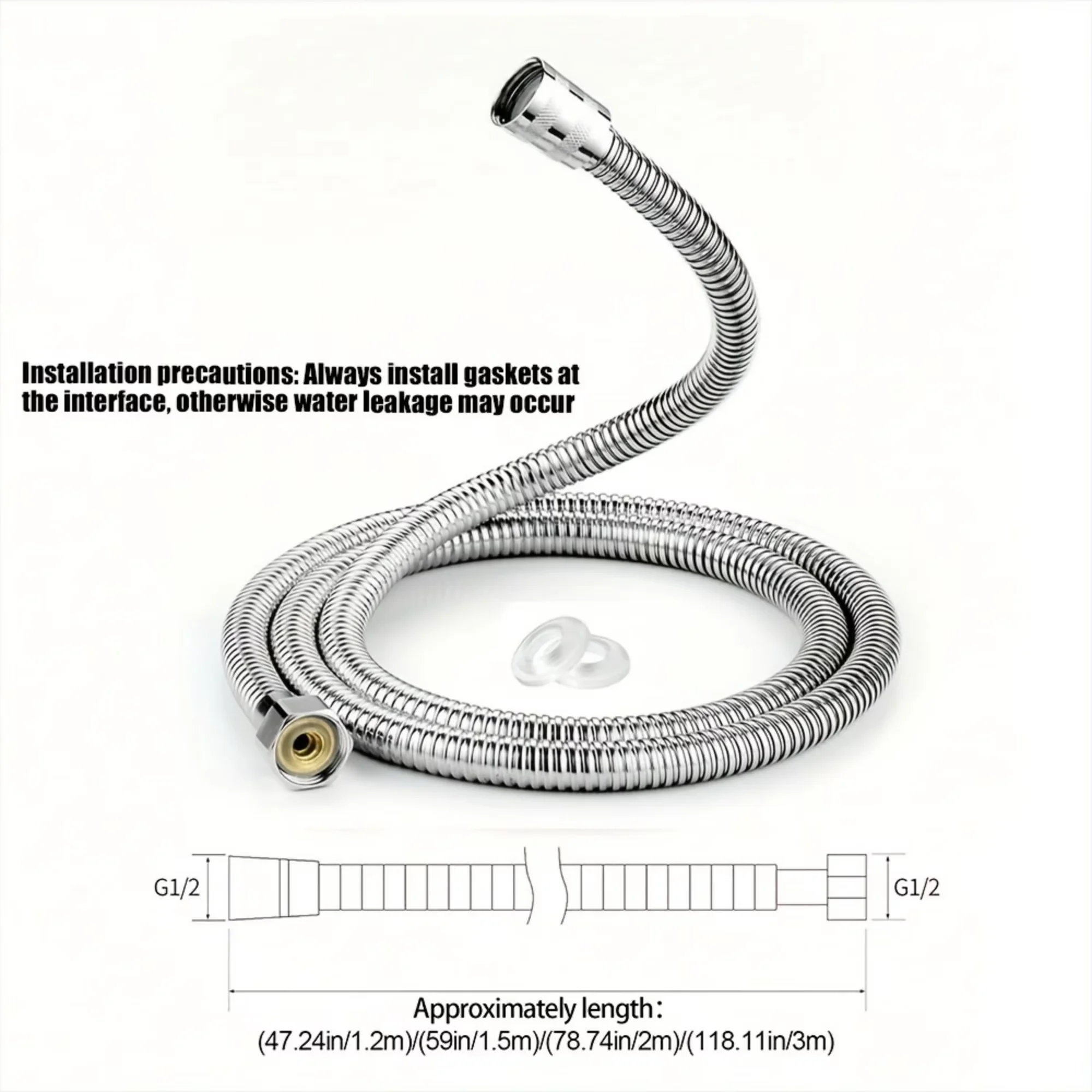 Reliable Shower Head with Non-Skid, Humidity Resistant - Silver Stainless Steel Model DC2280