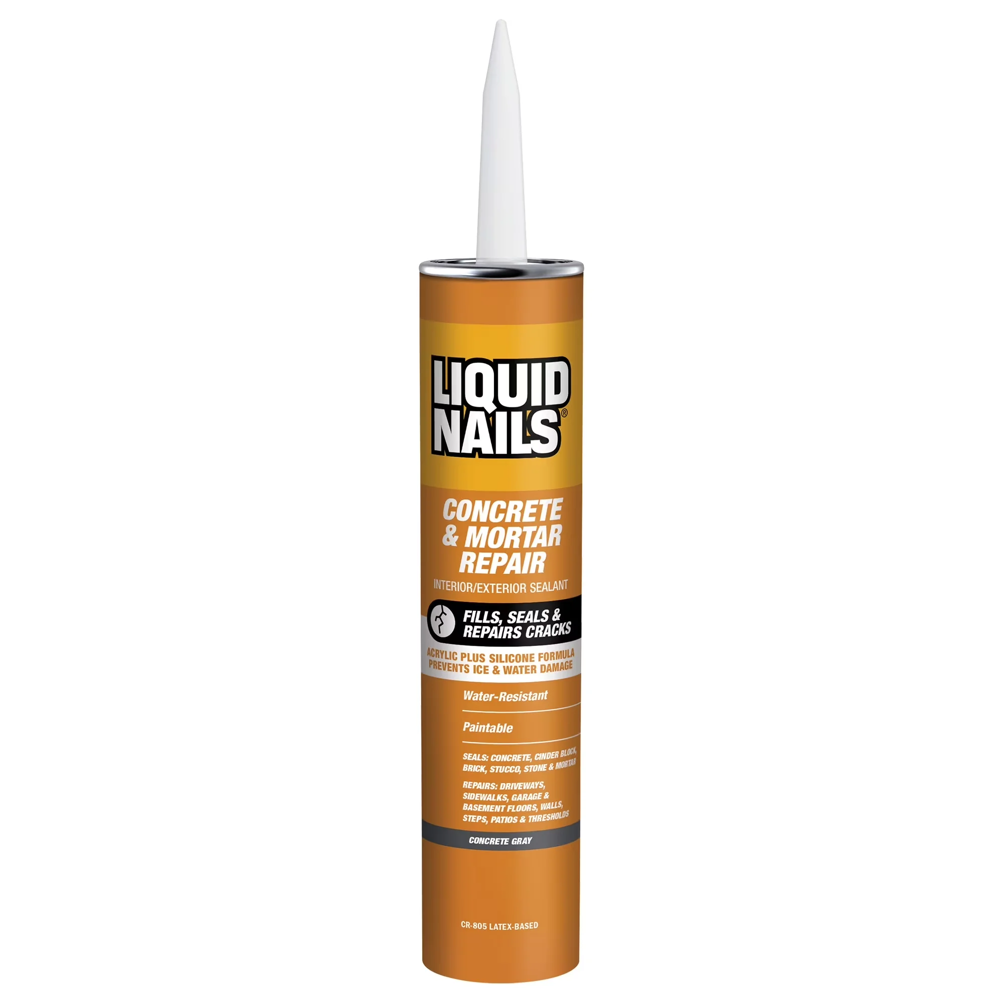 Sleek Building Material with Water-Resistant, 10.3-ounce cartridge, Water resistant - Gray Siliconized Acrylic Latex Model 7DF501