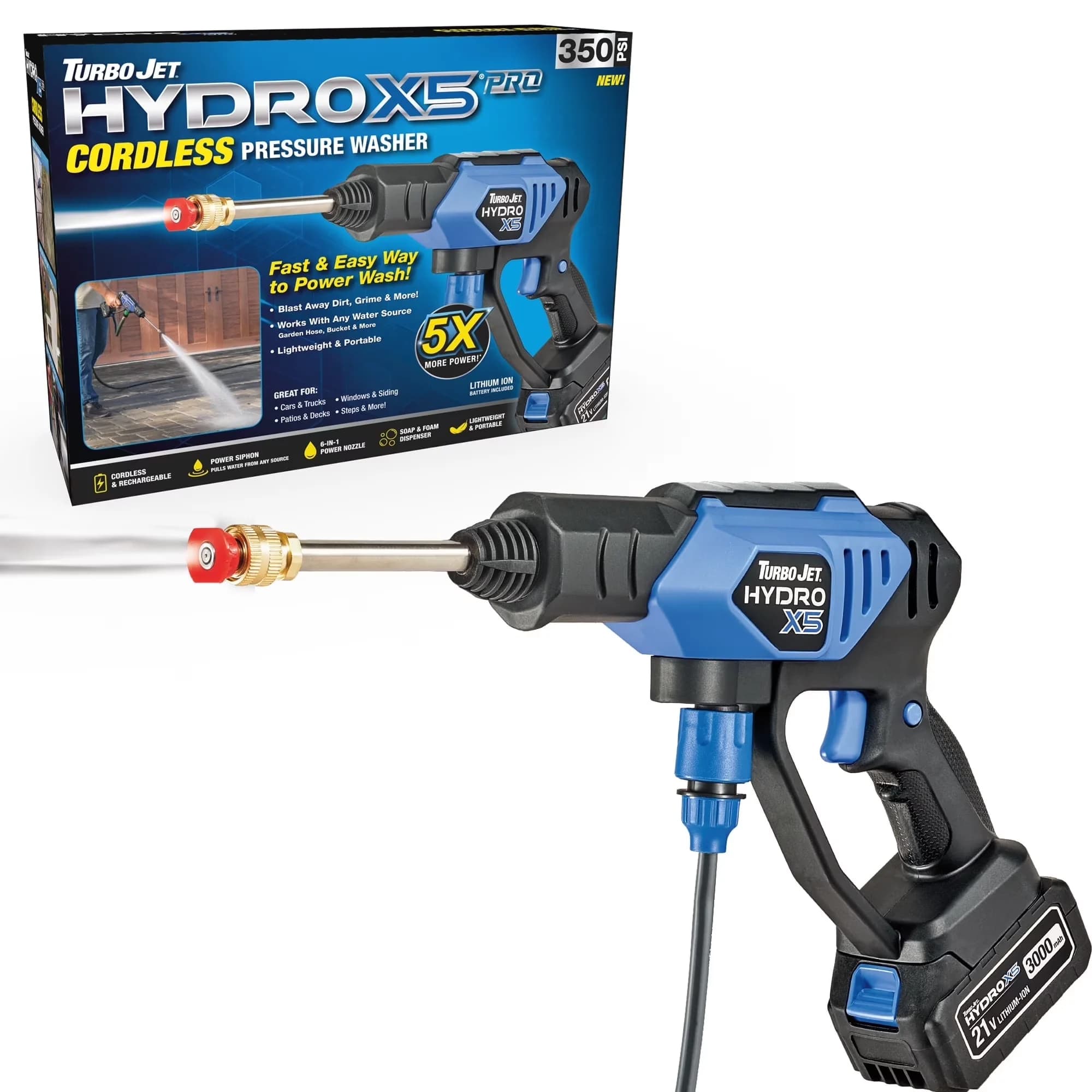 Efficient Pressure Washer with Battery, Quick Connect Tips, ® Hydro X5® Pro - Model F60FA2