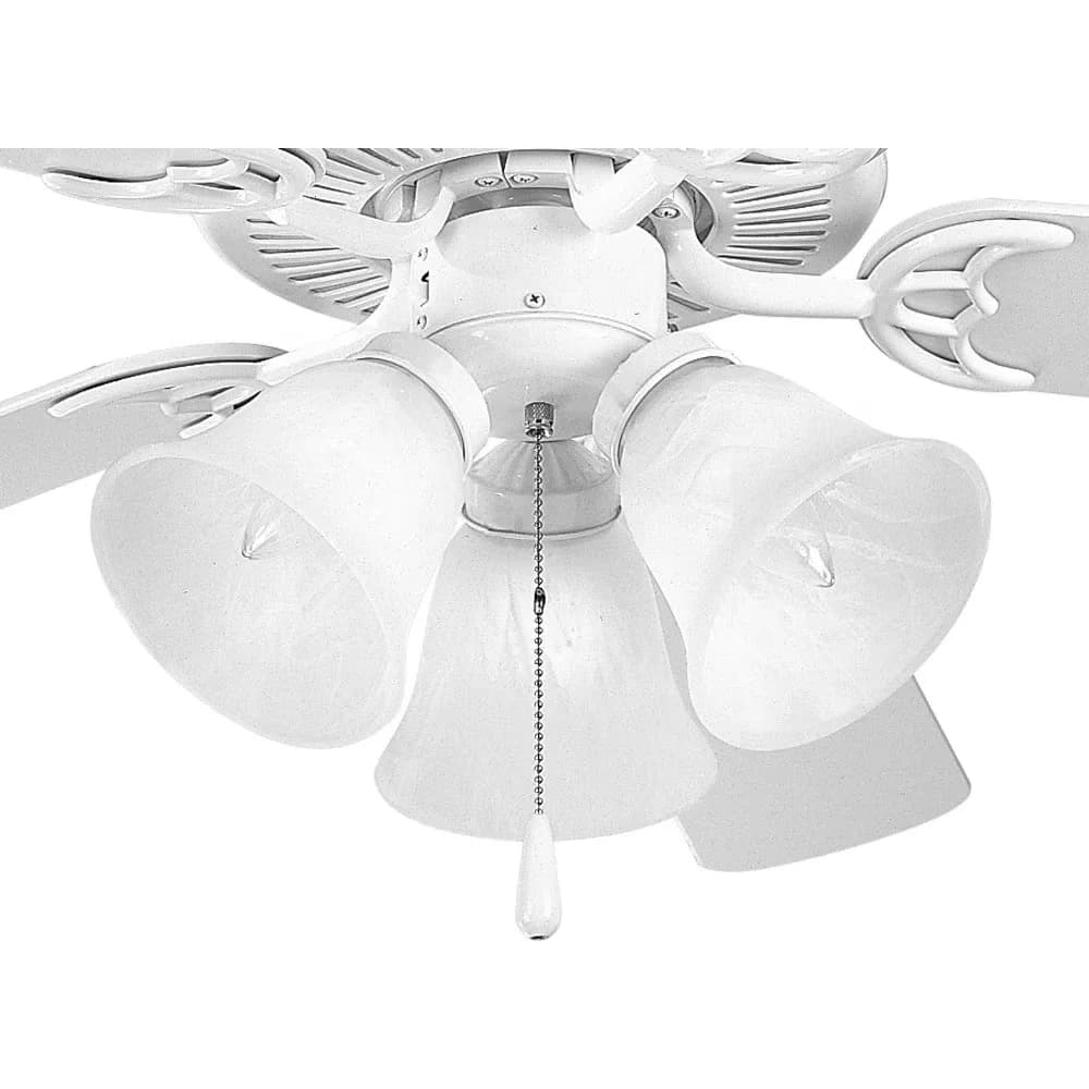 Premium Ceiling Fan with LED, Energy Efficient, Airpro 3-Light LED Kit - Silver Glass, Steel Model B5EC40