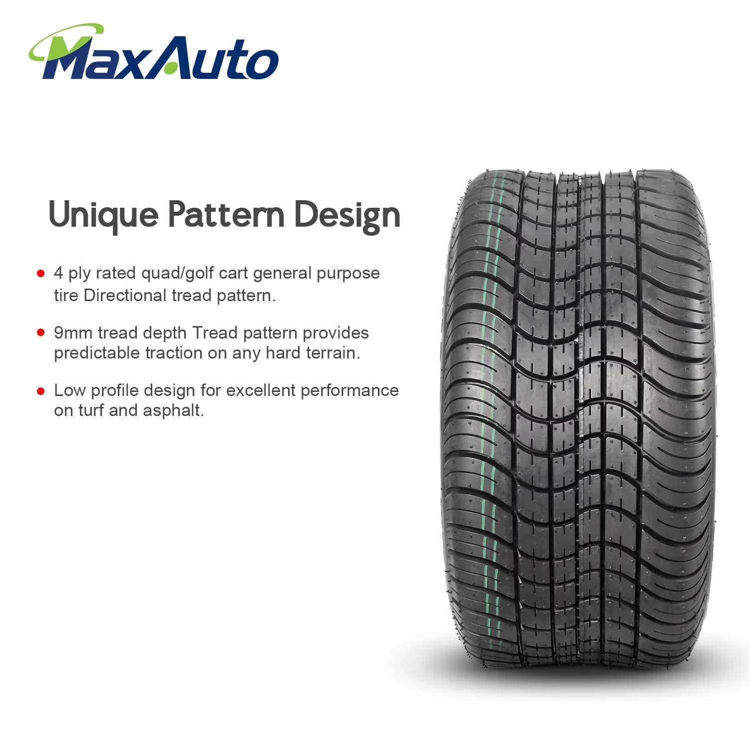 Quality Golf Cart Tire with Replacement, 4Pcs, Tires 205/50-10 205x50-10 Low Profile - Model D1EED2
